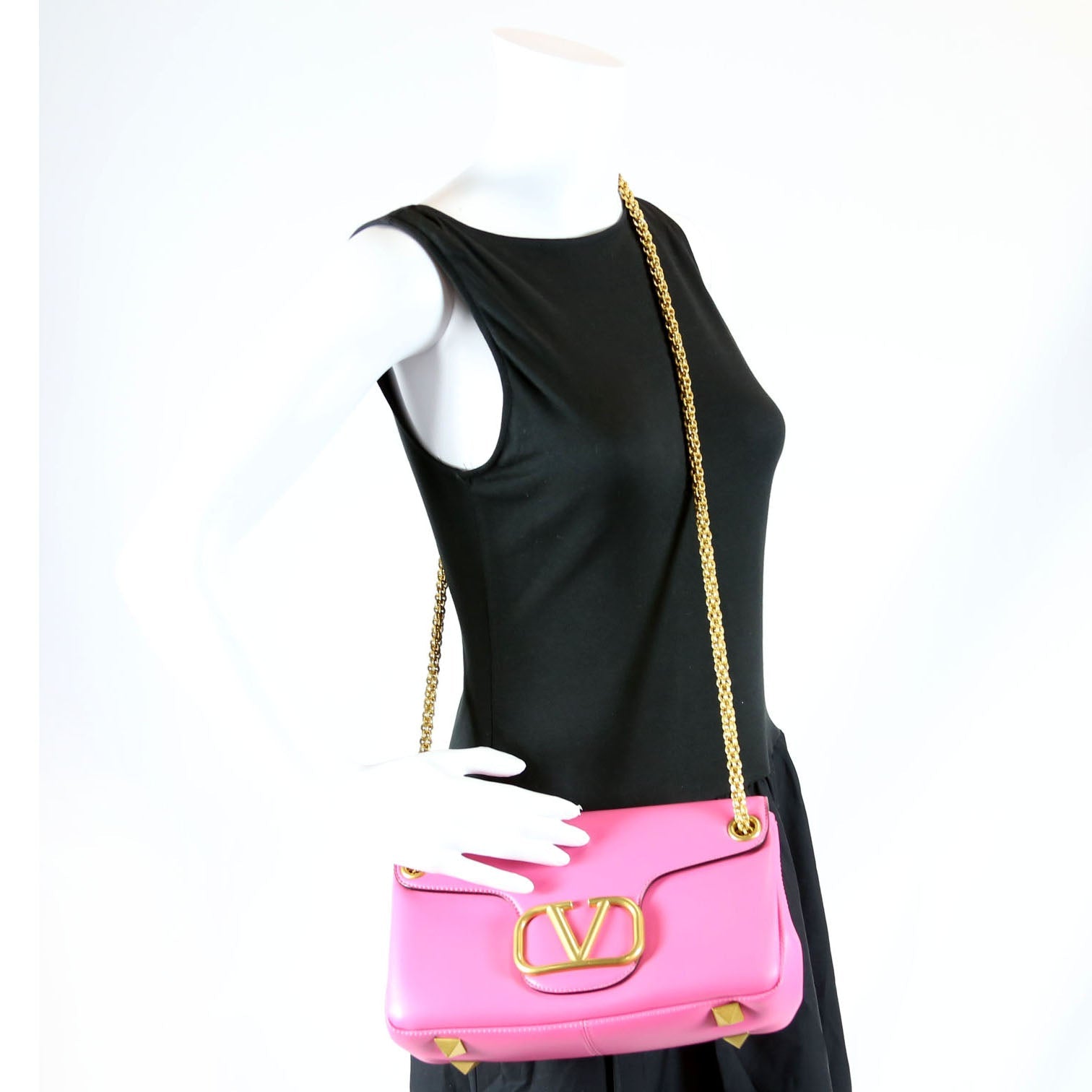 Stud Sign Shoulder Bag Pink