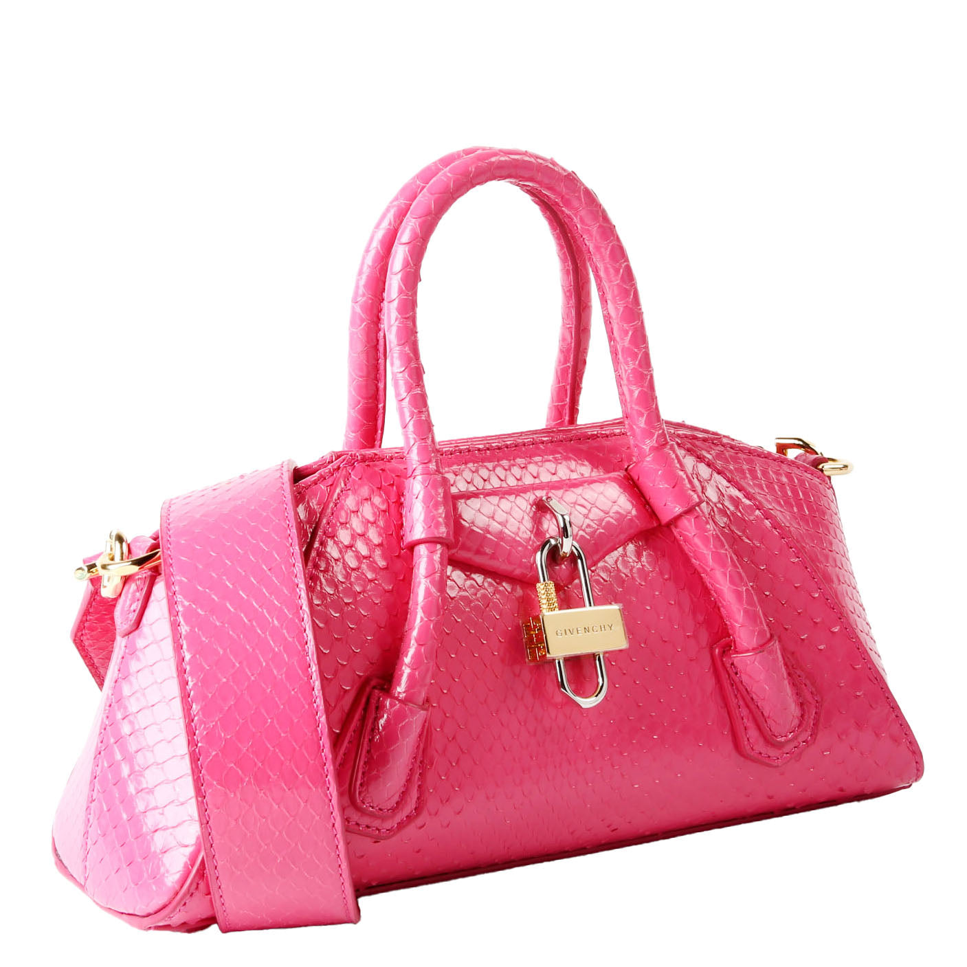 Mini Antigona Stretch Snakeskin Pink
