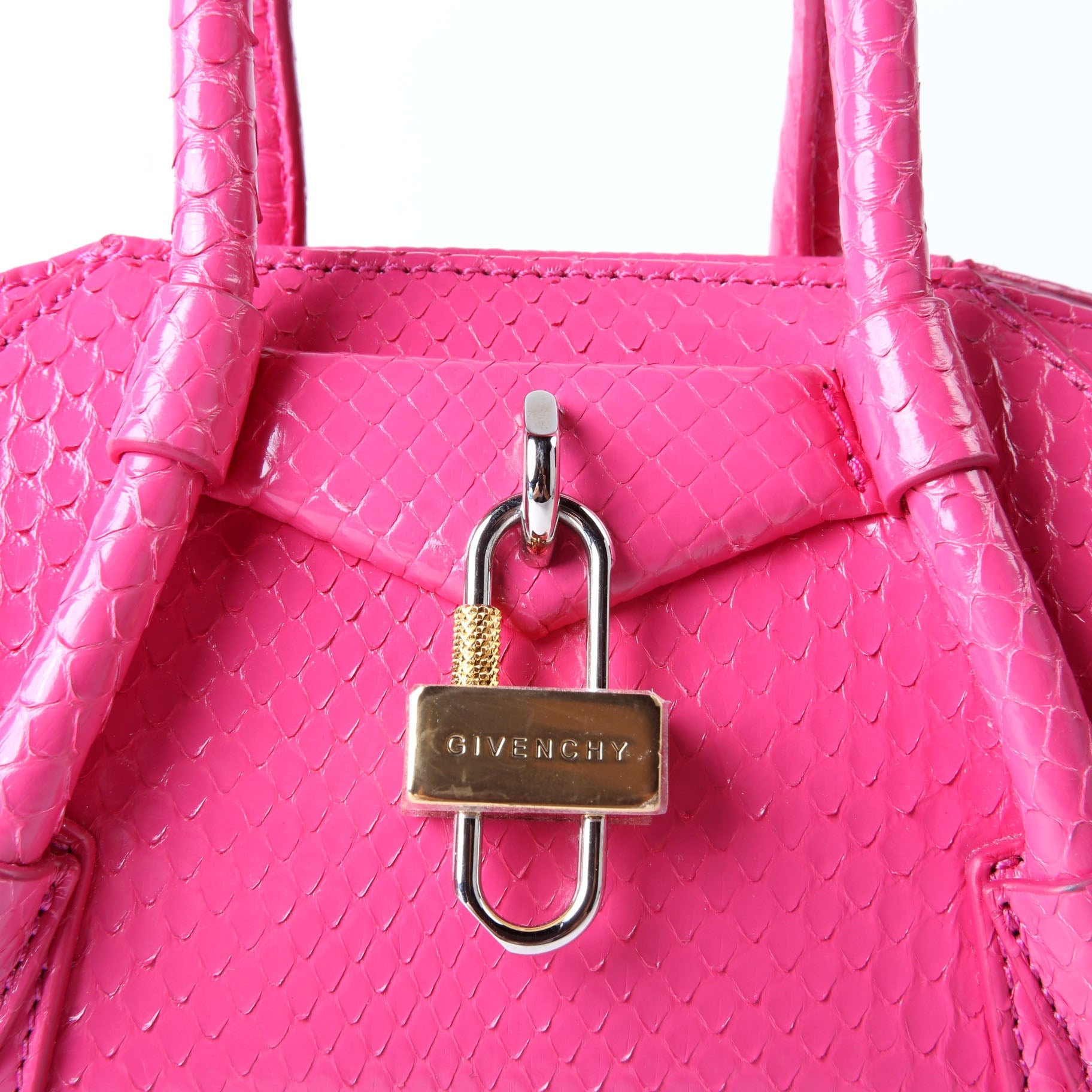 Mini Antigona Stretch Snakeskin Pink