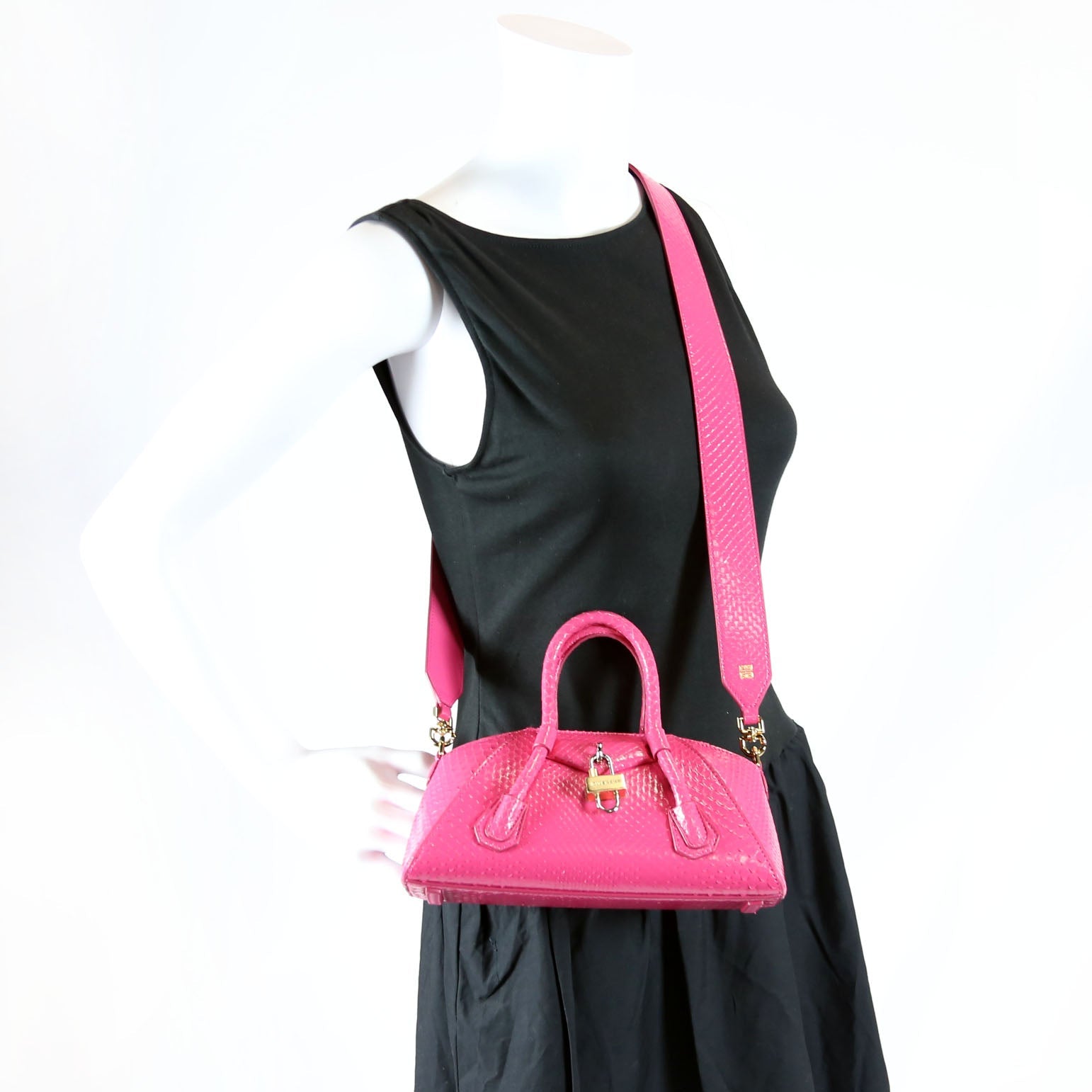 Mini Antigona Stretch Snakeskin Pink