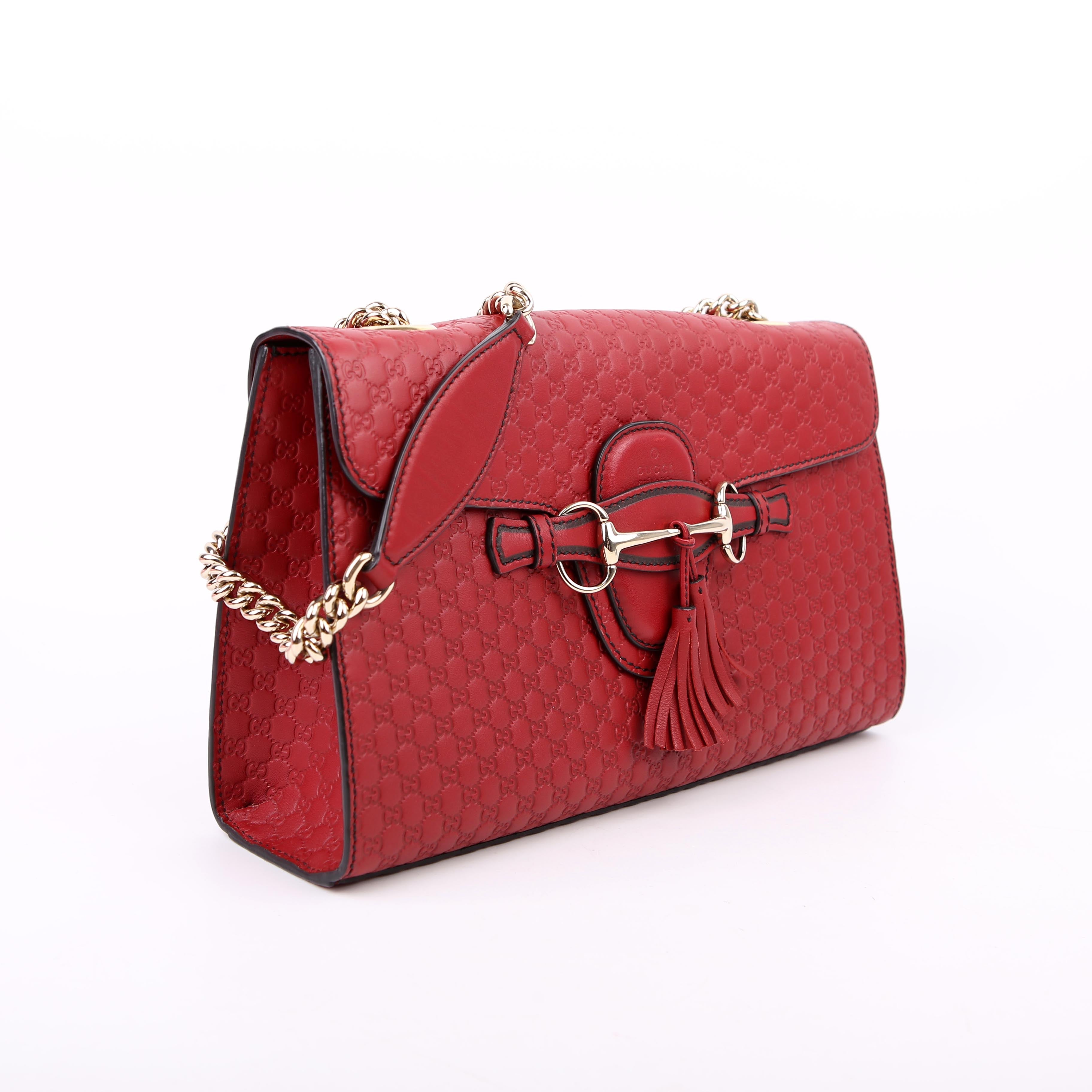 Gucci 449635 Emily Micro Medium Chain Red