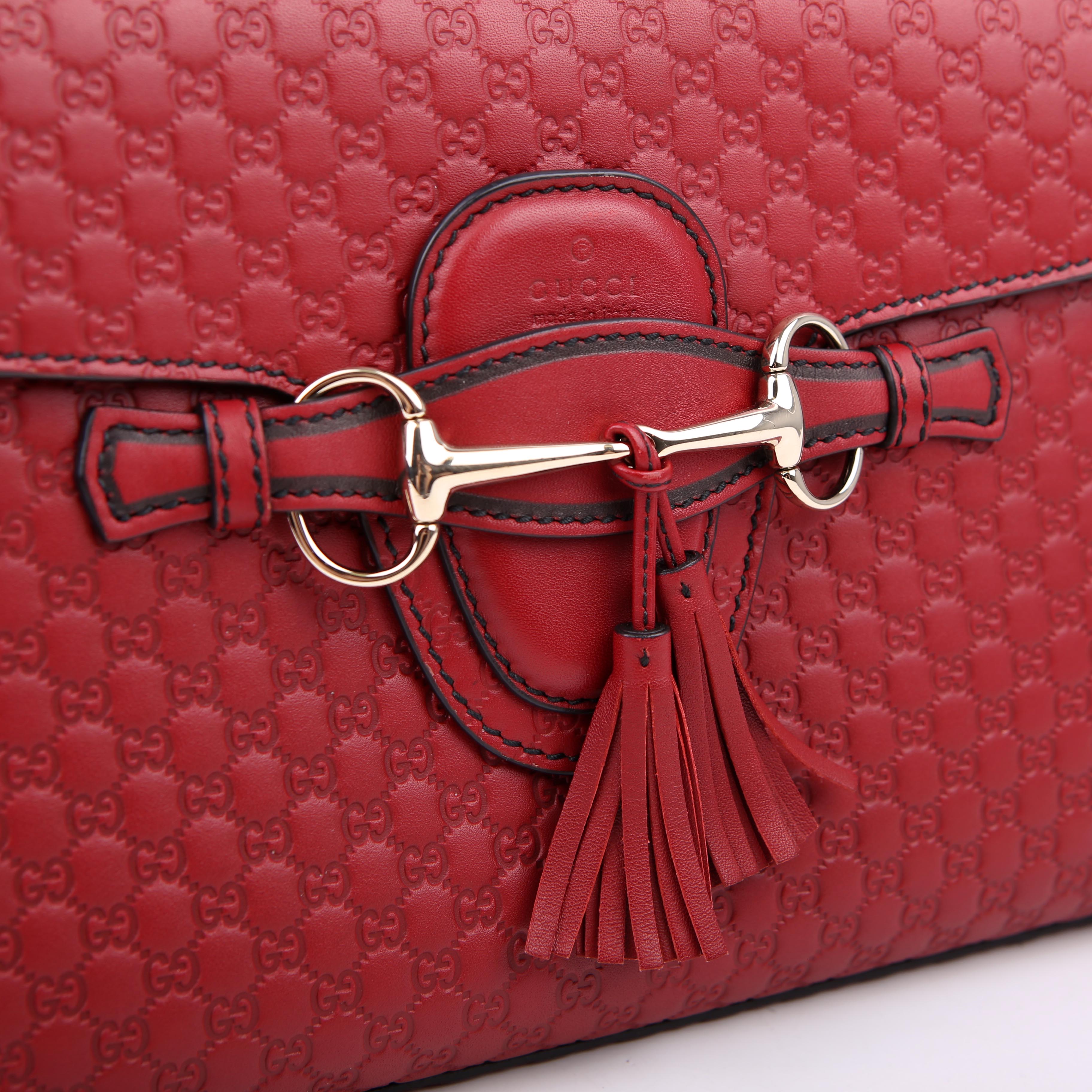 Gucci 449635 Emily Micro Medium Chain Red