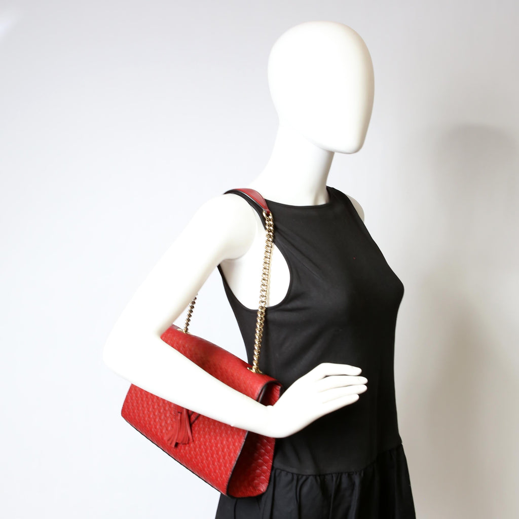 Gucci 449635 Emily Micro Medium Chain Red
