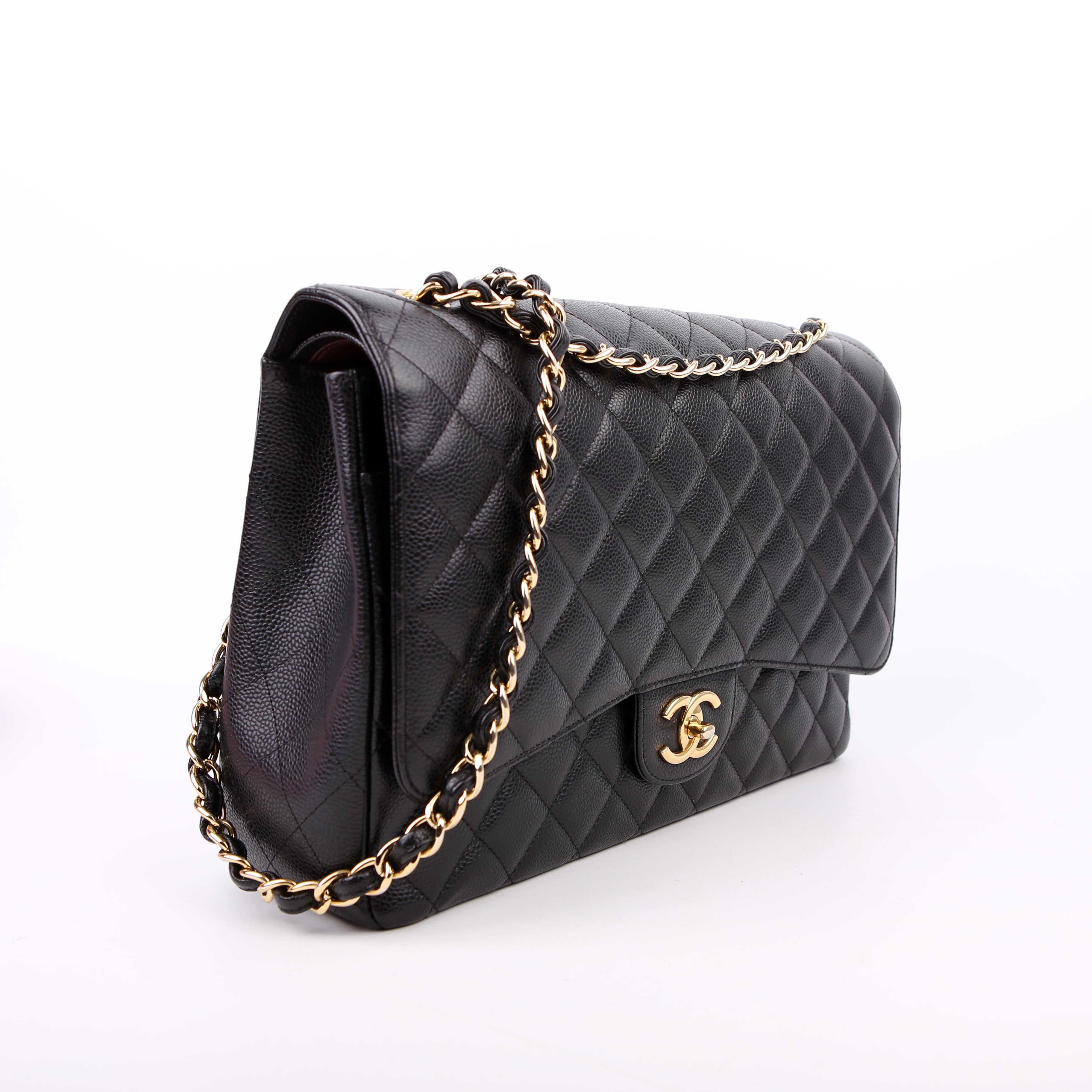 Classic Flap Maxi Caviar 17-20M Black