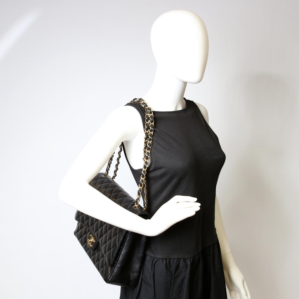 Classic Flap Maxi Caviar 17-20M Black