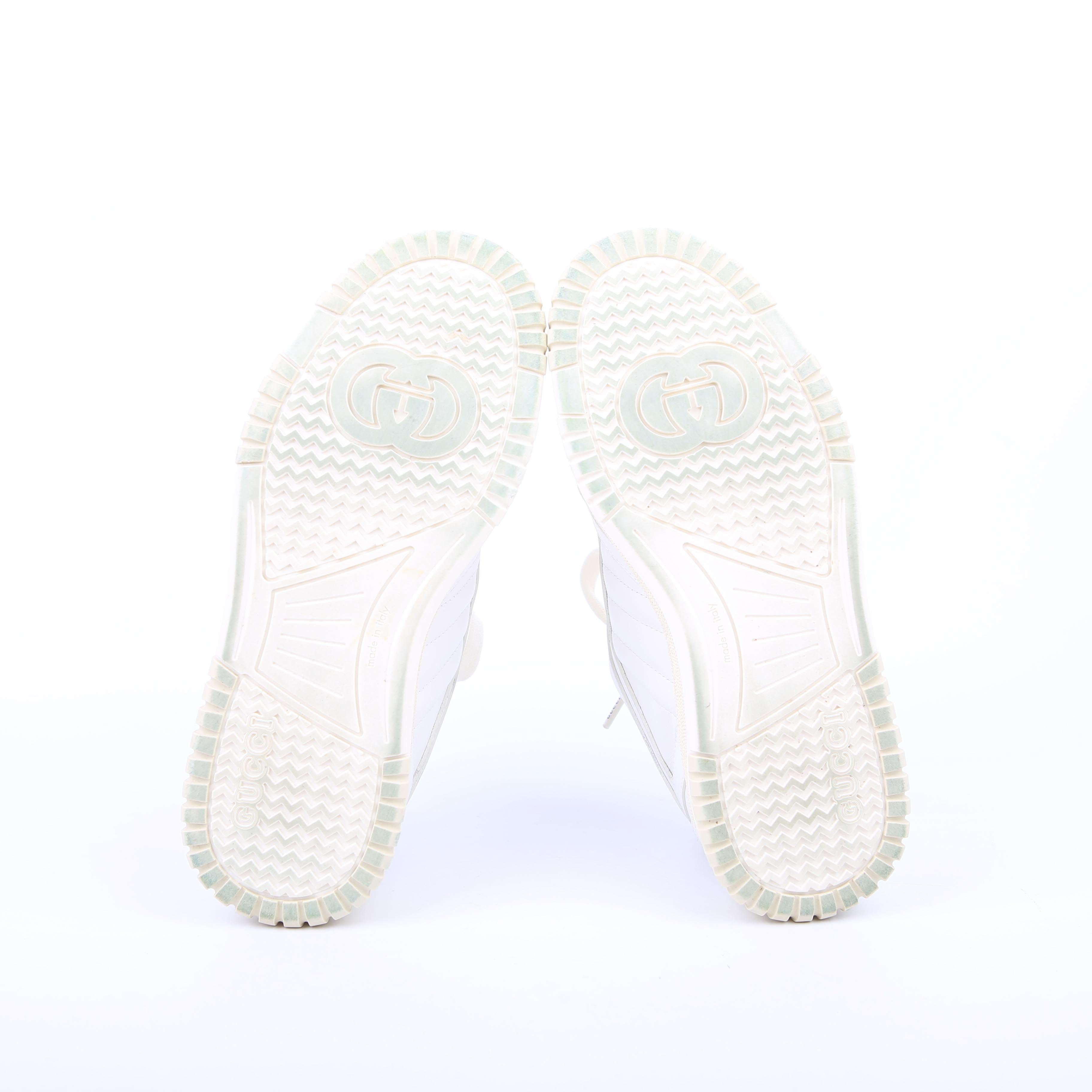 Gucci Re-Web Leather Sneakers Size 36 White