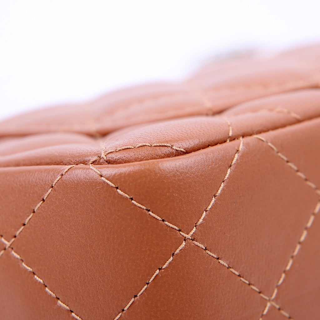Classic Flap Mini Rectangle Lambskin RFID Tan
