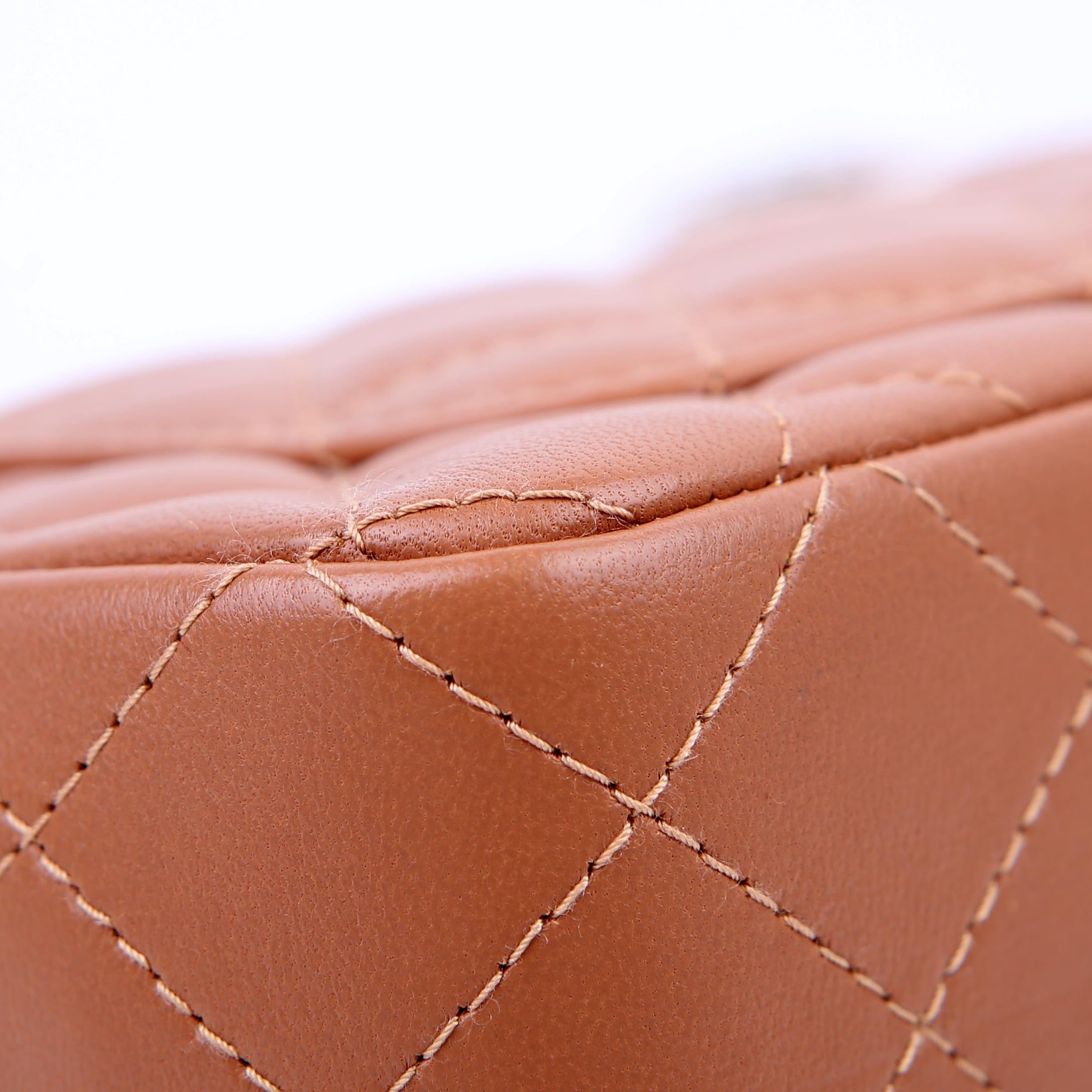 Classic Flap Mini Rectangle Lambskin RFID Tan