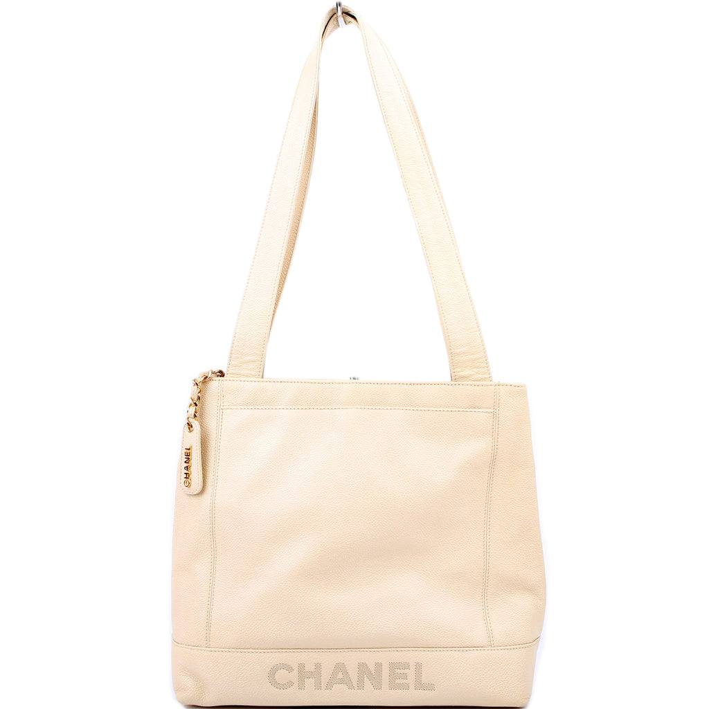 Logo Vintage Tote Medium Cream