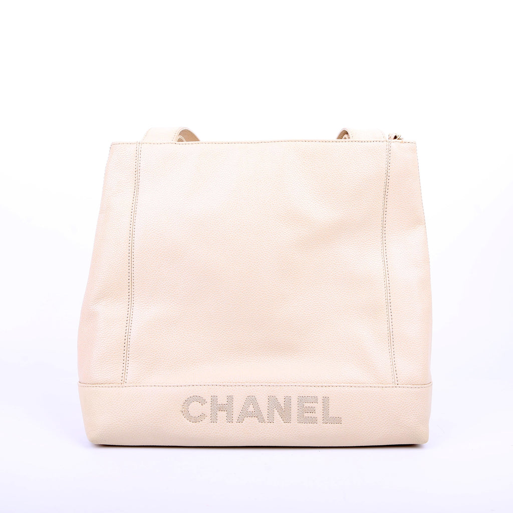 Logo Vintage Tote Medium Cream