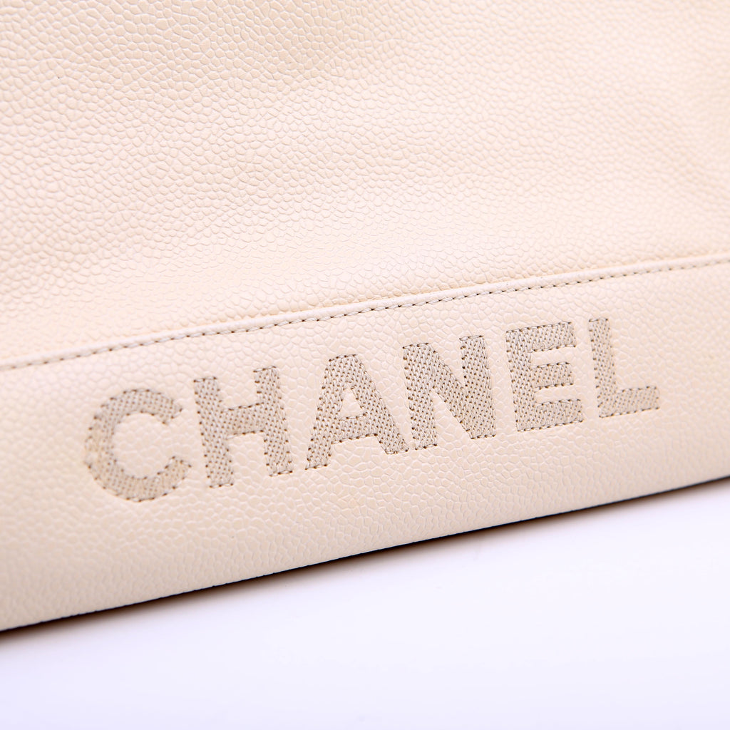 Logo Vintage Tote Medium Cream