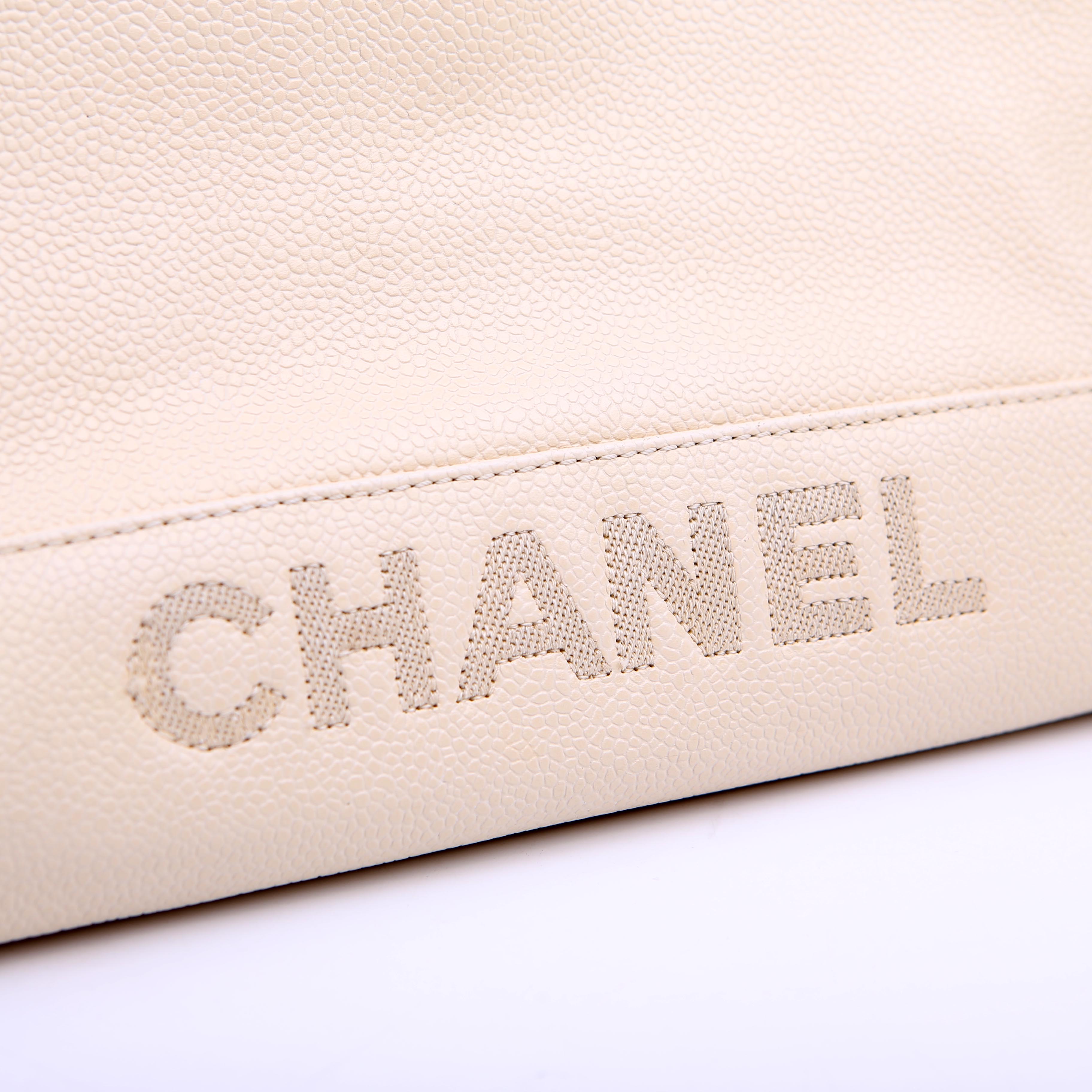Logo Vintage Tote Medium Cream
