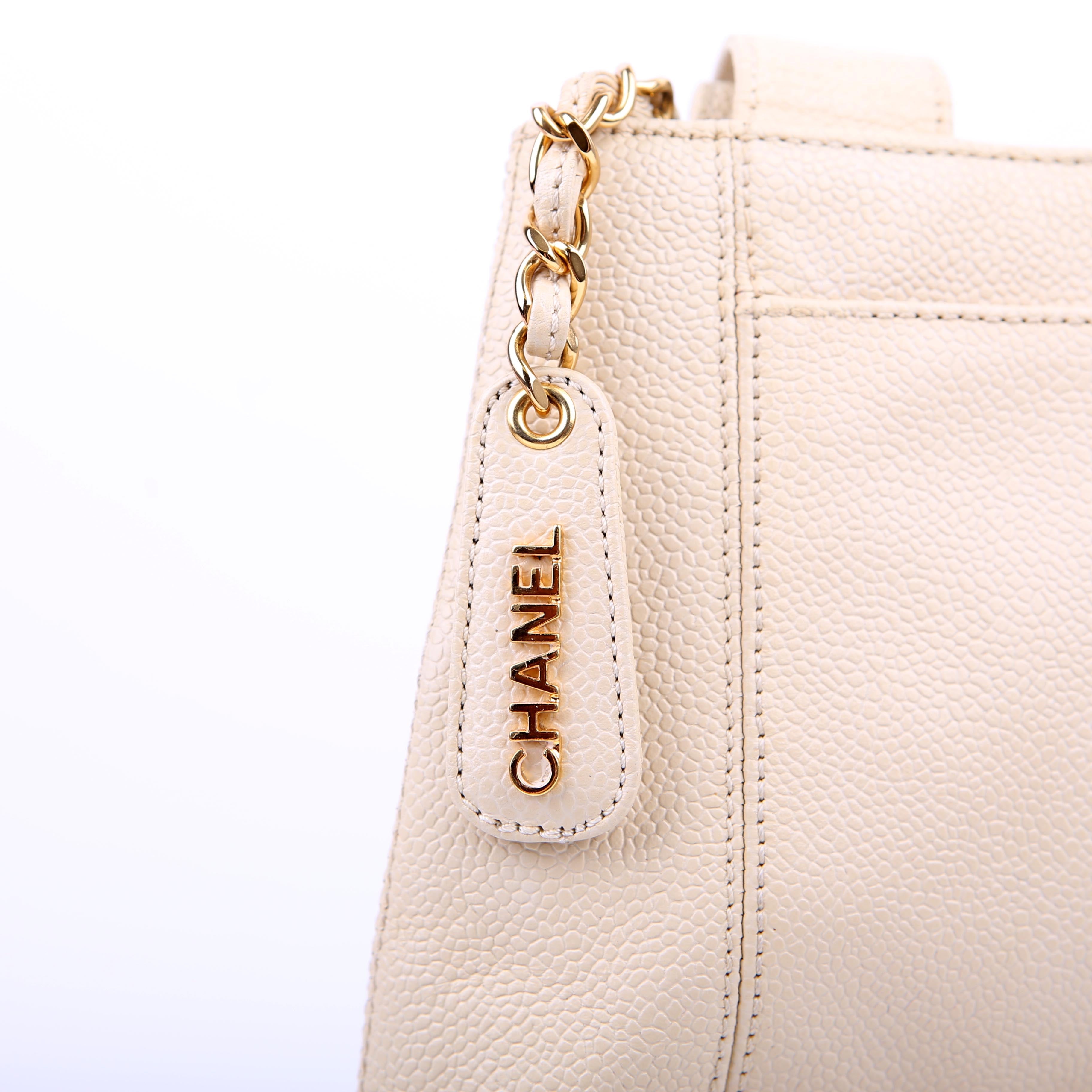 Logo Vintage Tote Medium Cream