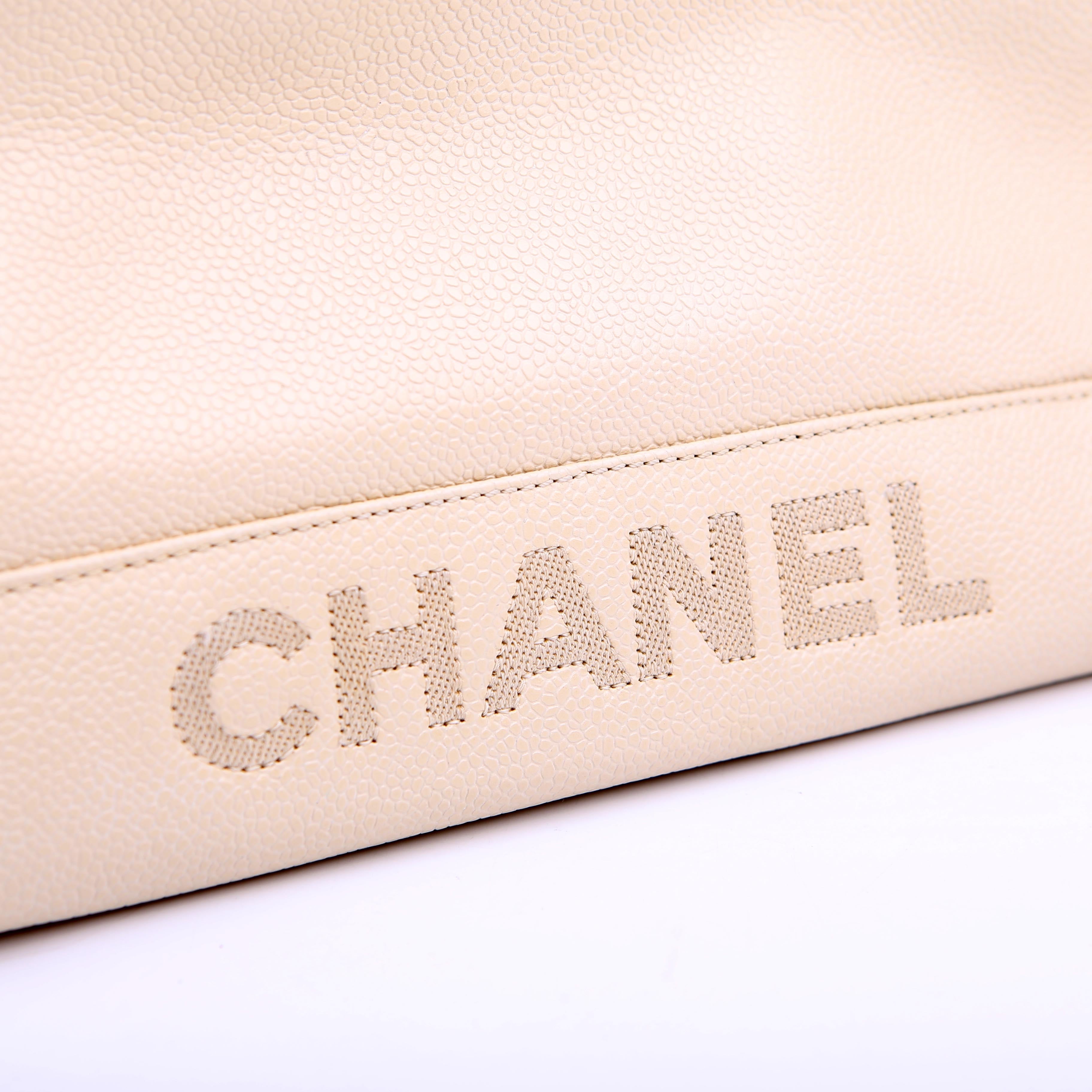 Logo Vintage Tote Medium Cream