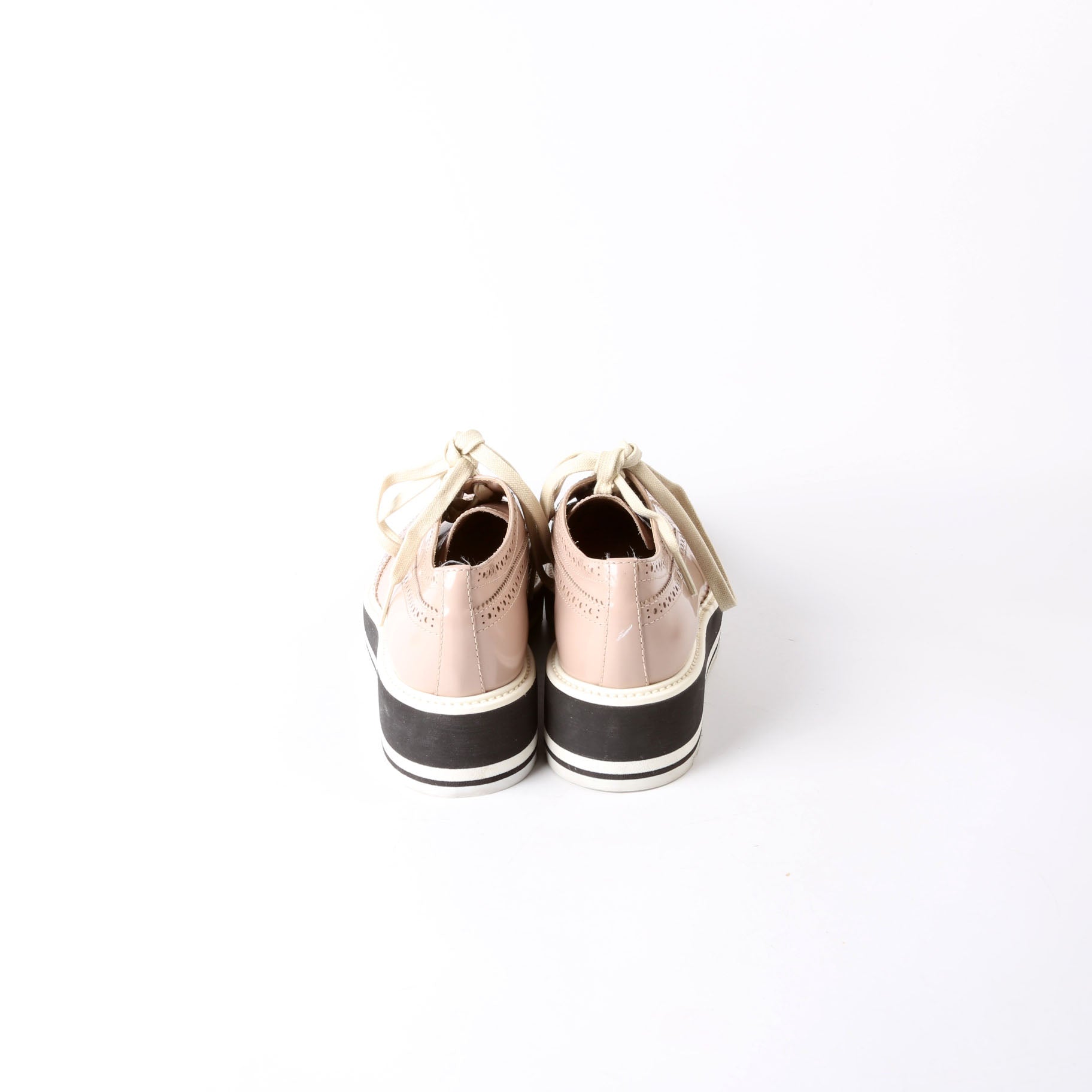 Derby Lace-Up Platform Oxfords Size 37.5 Taupe