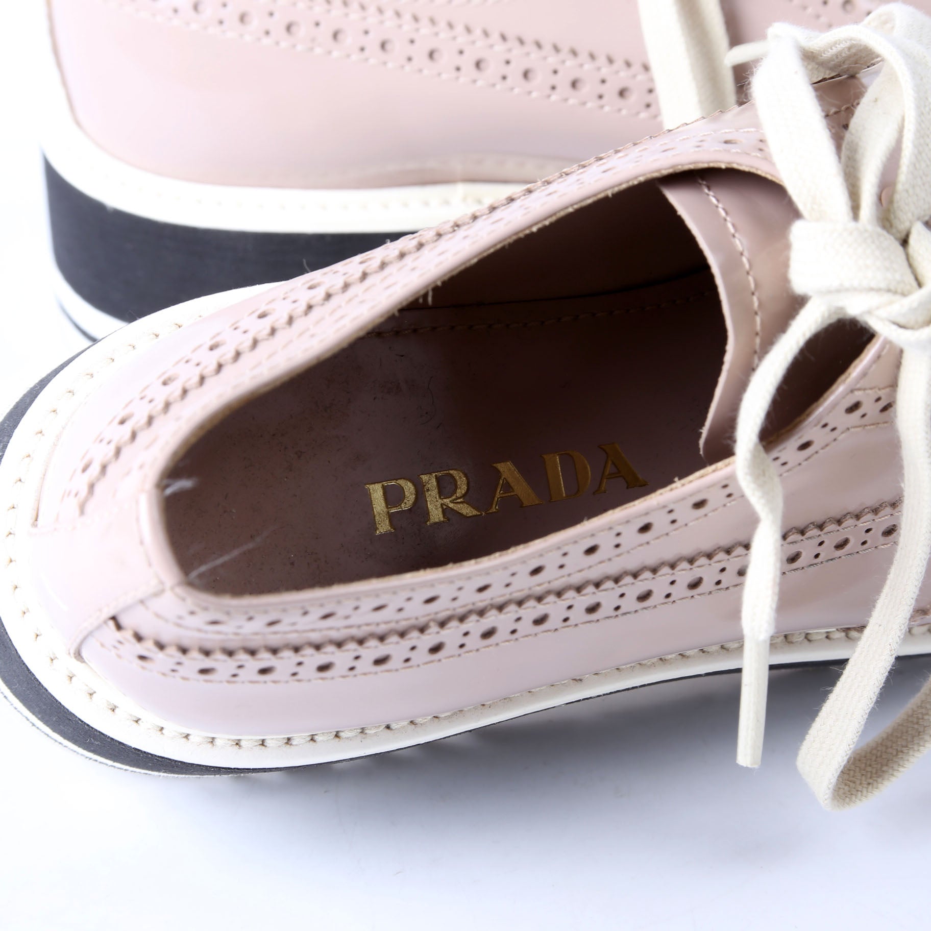 Derby Lace-Up Platform Oxfords Size 37.5 Taupe