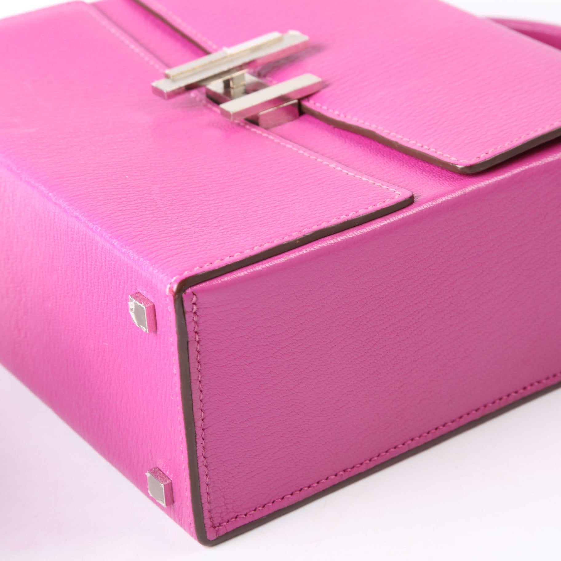 Hermes Cinhetic Boxy Top Handle Chevre Mysore Pink