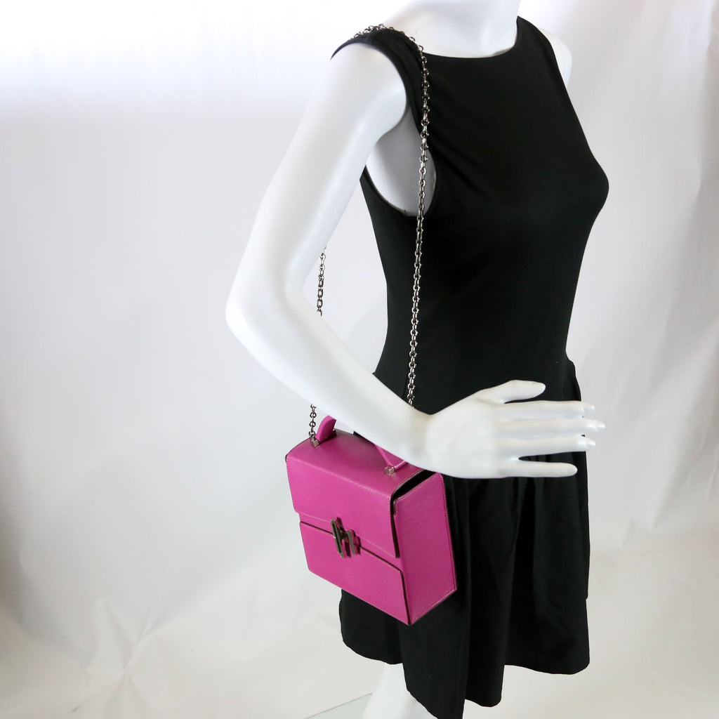 Hermes Cinhetic Boxy Top Handle Chevre Mysore Pink