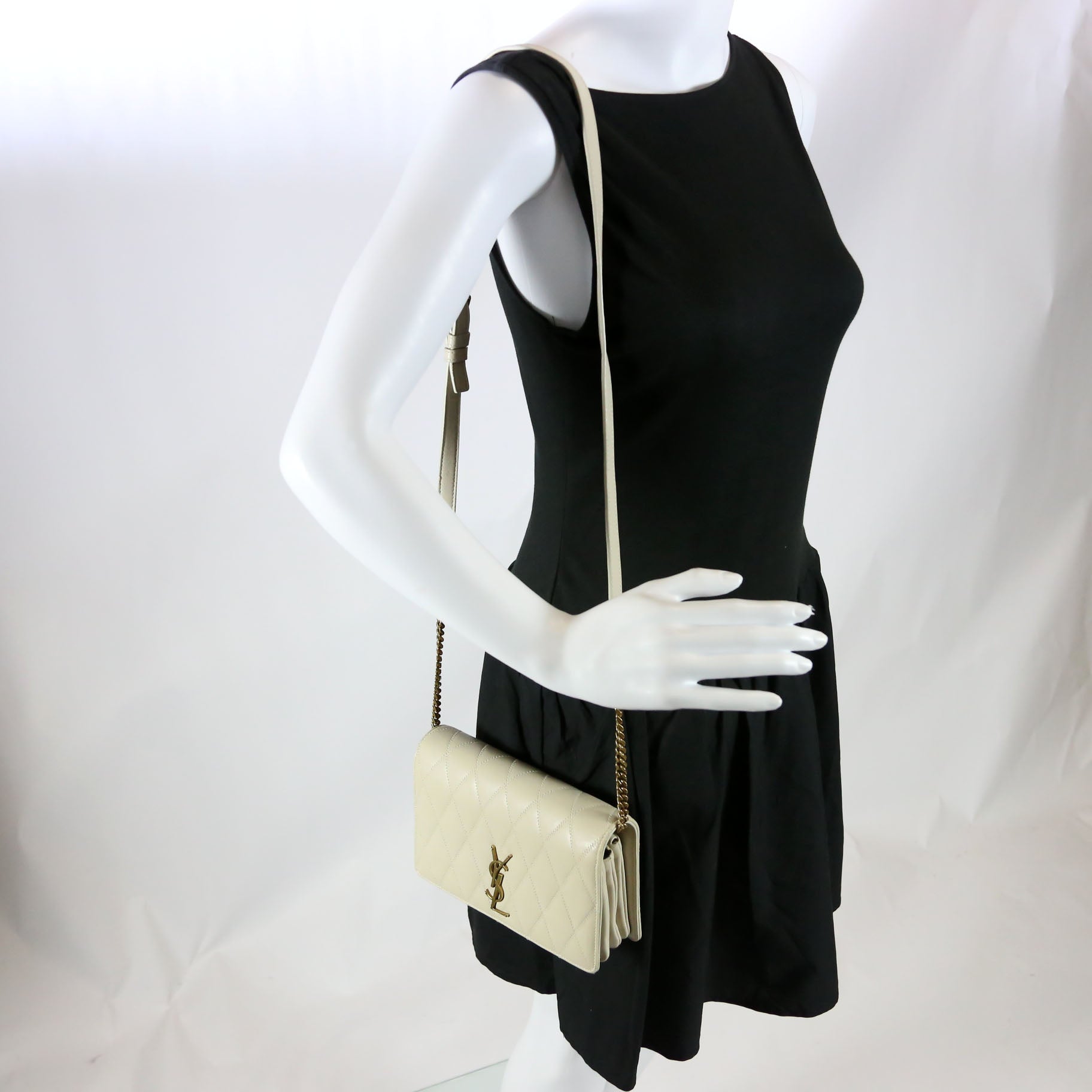 Angie Quilted Chain Bag 568906 Ivory