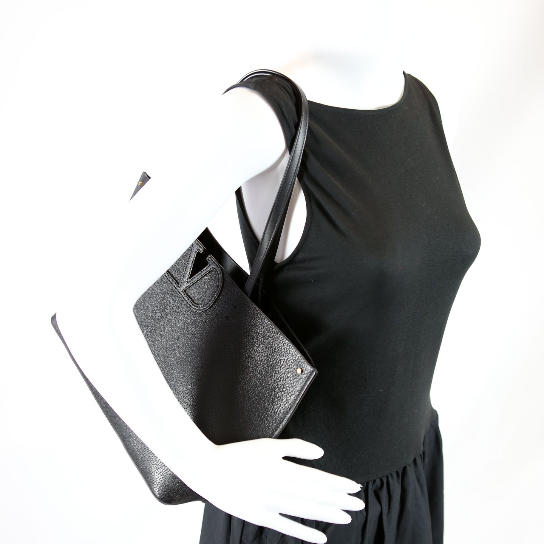 VLogo Fillme Tote Leather Black