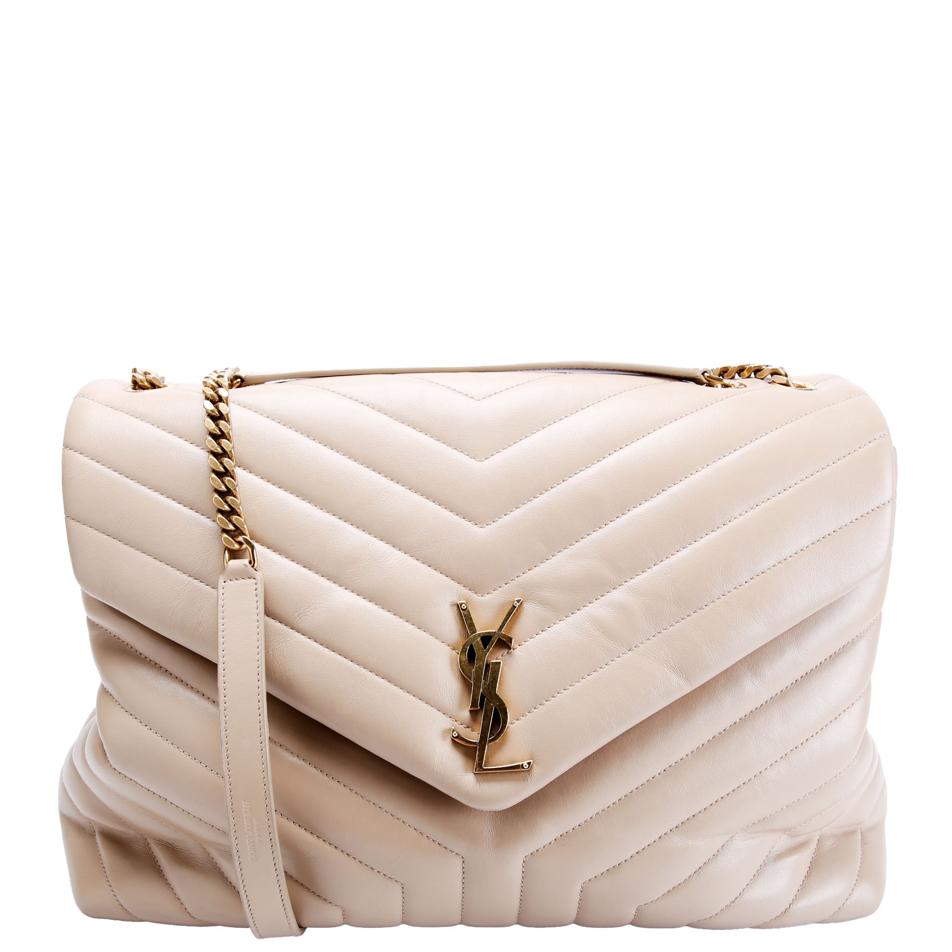 SAINT LAURENT 574947 LouLou Satchel Large Nude