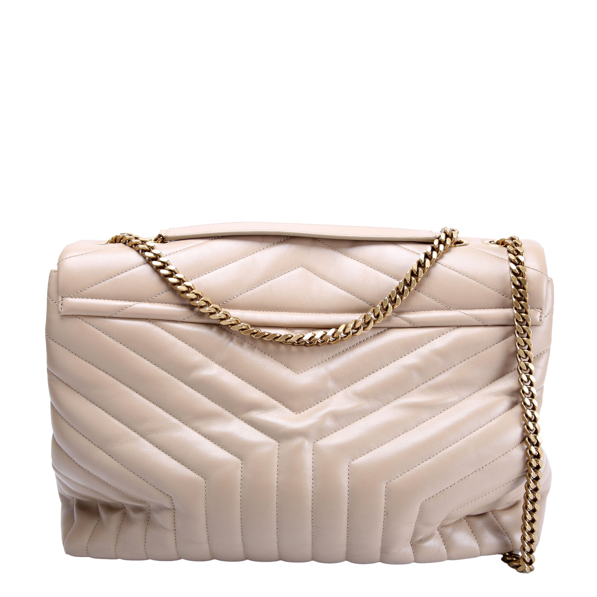 SAINT LAURENT 574947 LouLou Satchel Large Nude