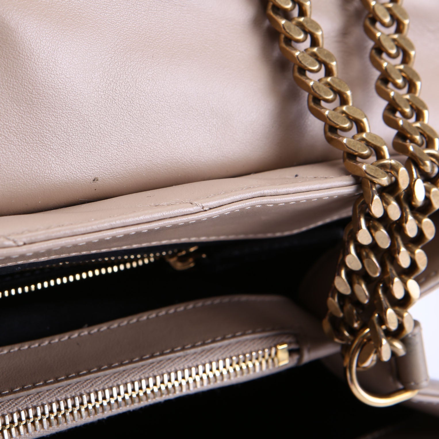 SAINT LAURENT 574947 LouLou Satchel Large Nude