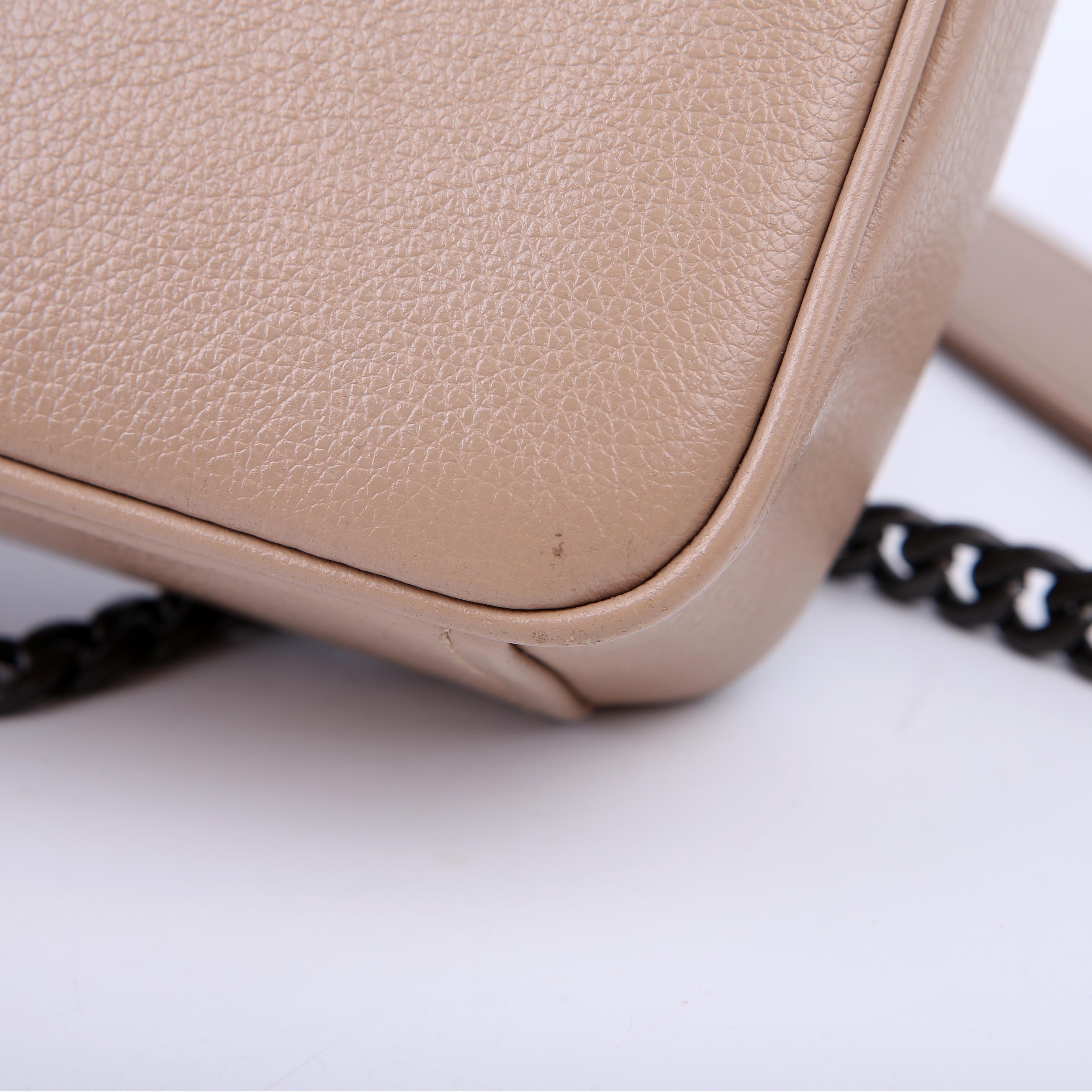 Prada Grace Calfskin Studded Crossbody Tan