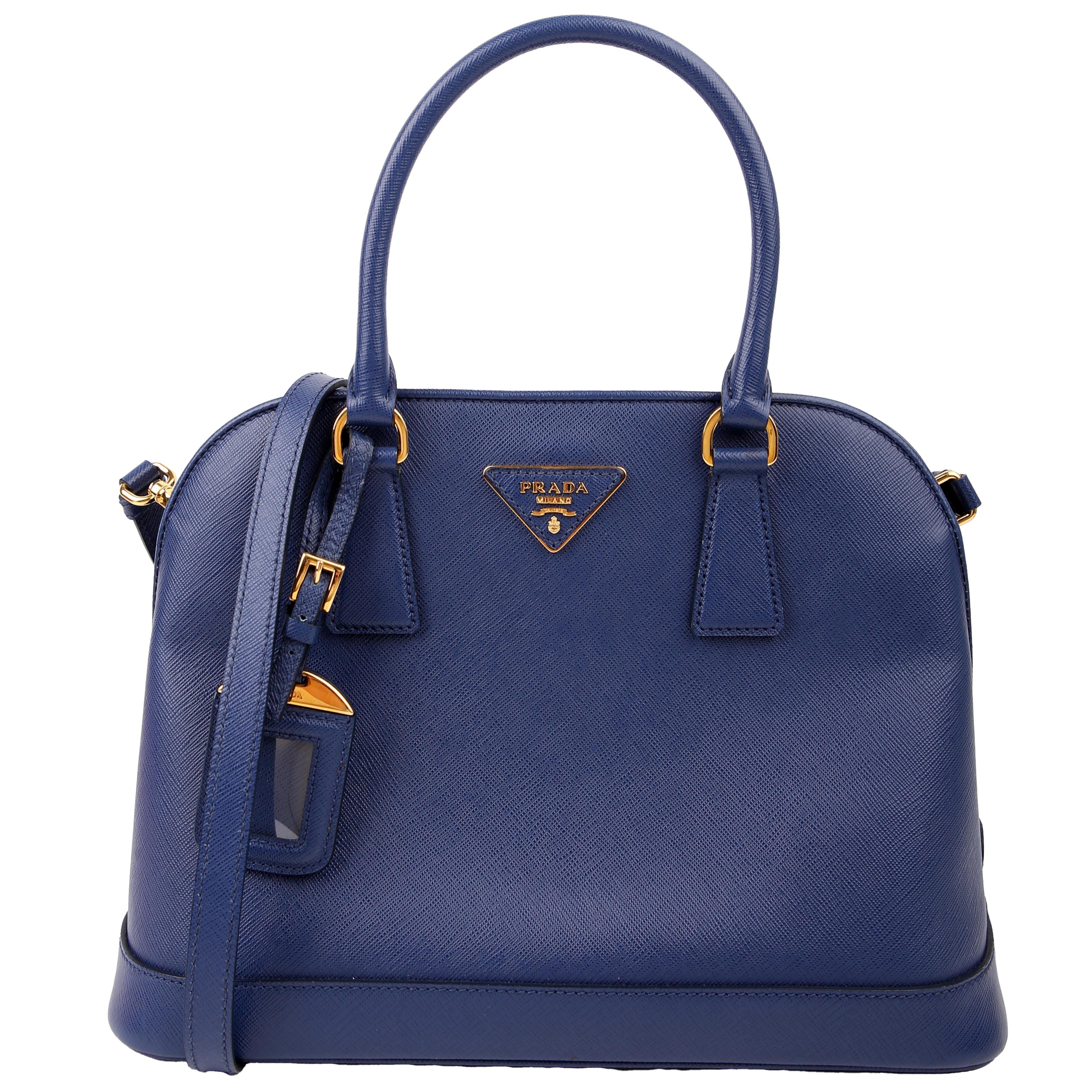 Prada Saffiano Lux Open Promenade Blue
