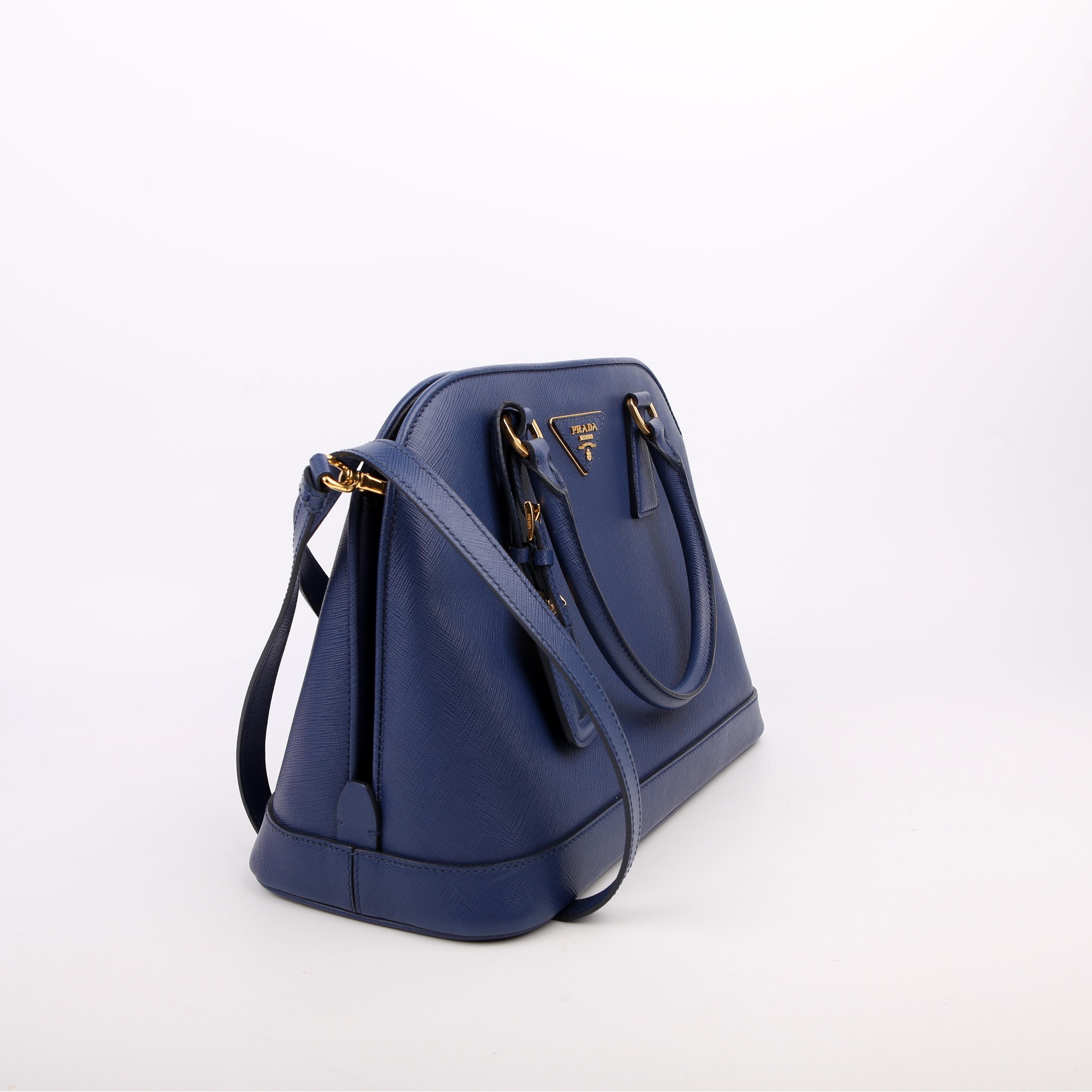 Prada Saffiano Lux Open Promenade Blue