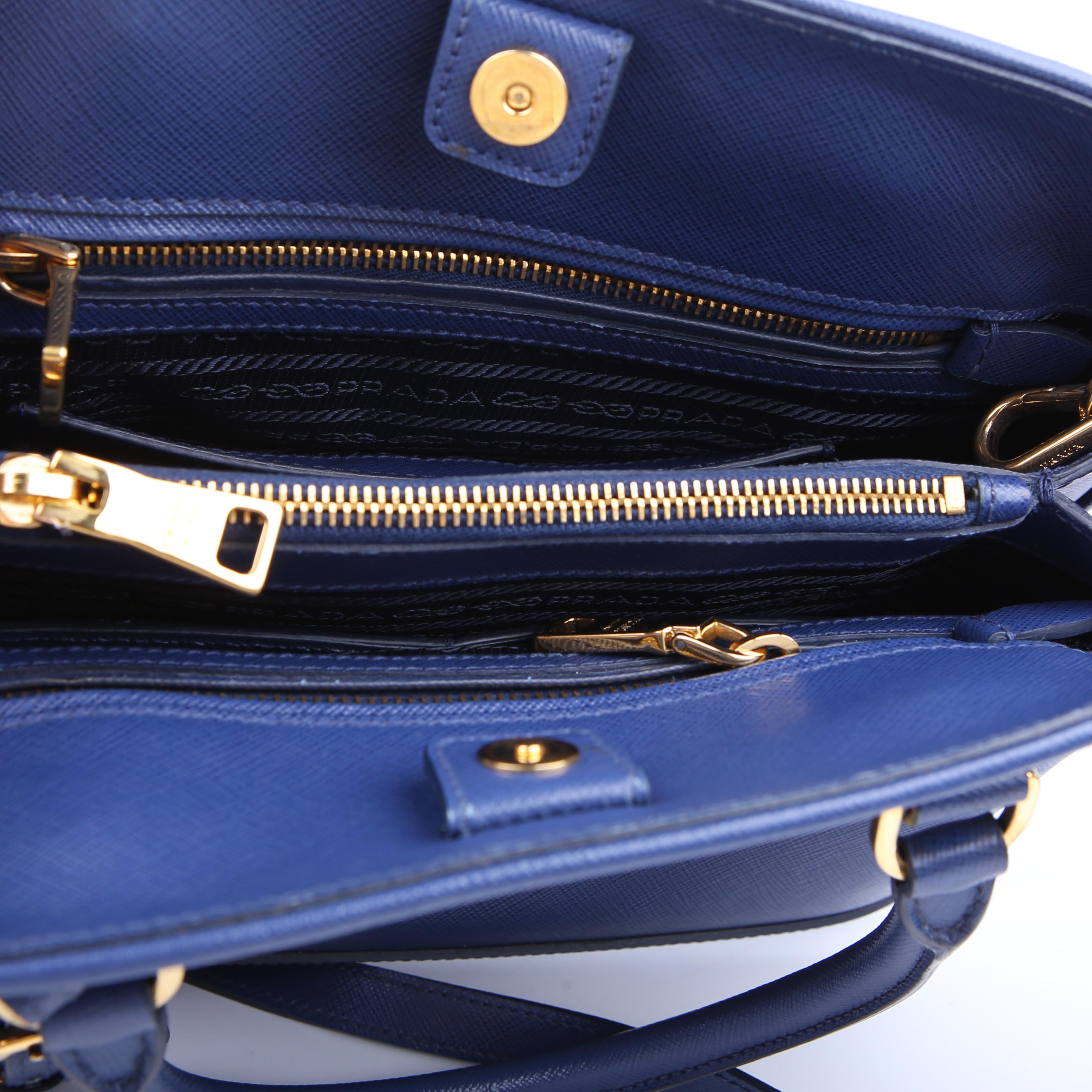Prada Saffiano Lux Open Promenade Blue