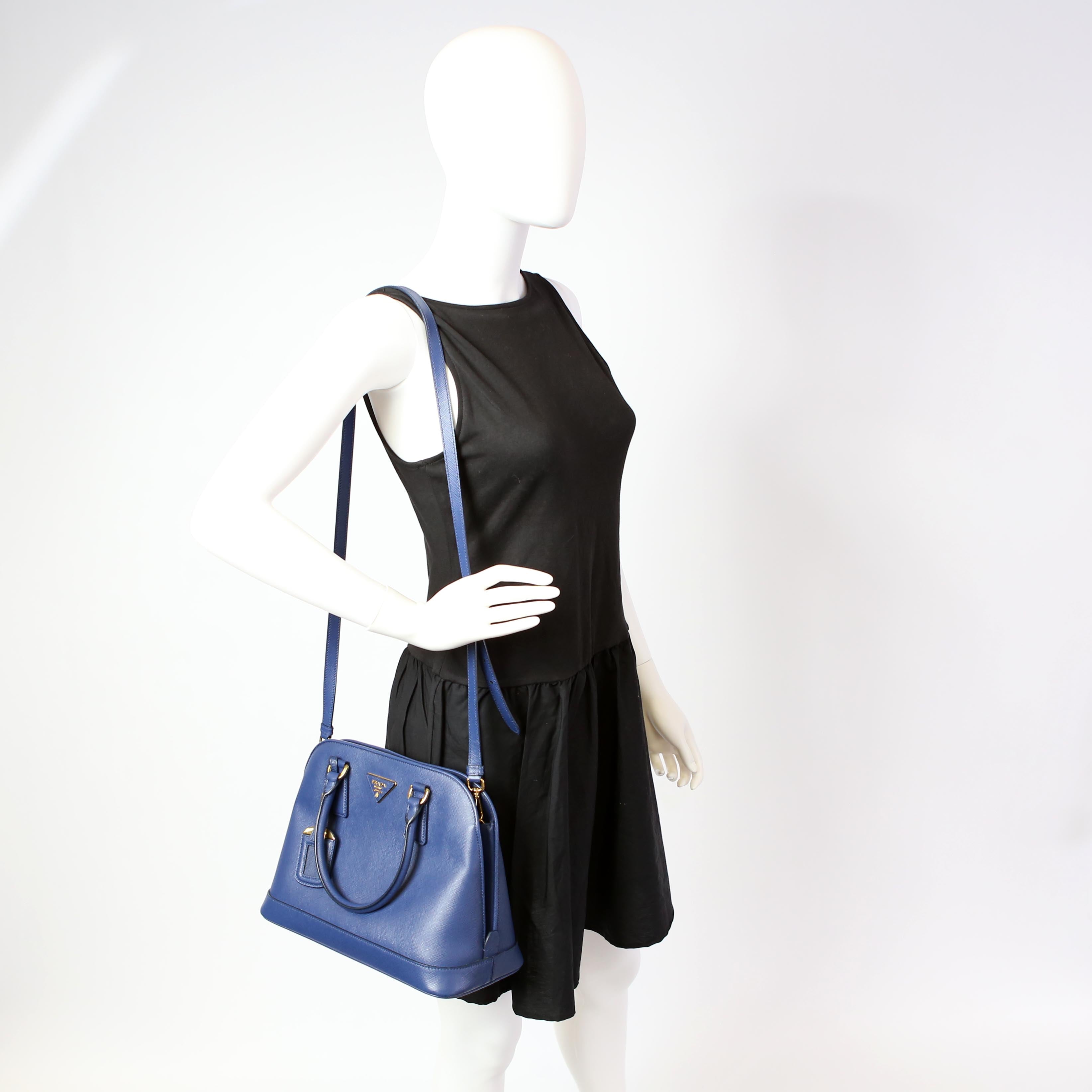 Prada Saffiano Lux Open Promenade Blue