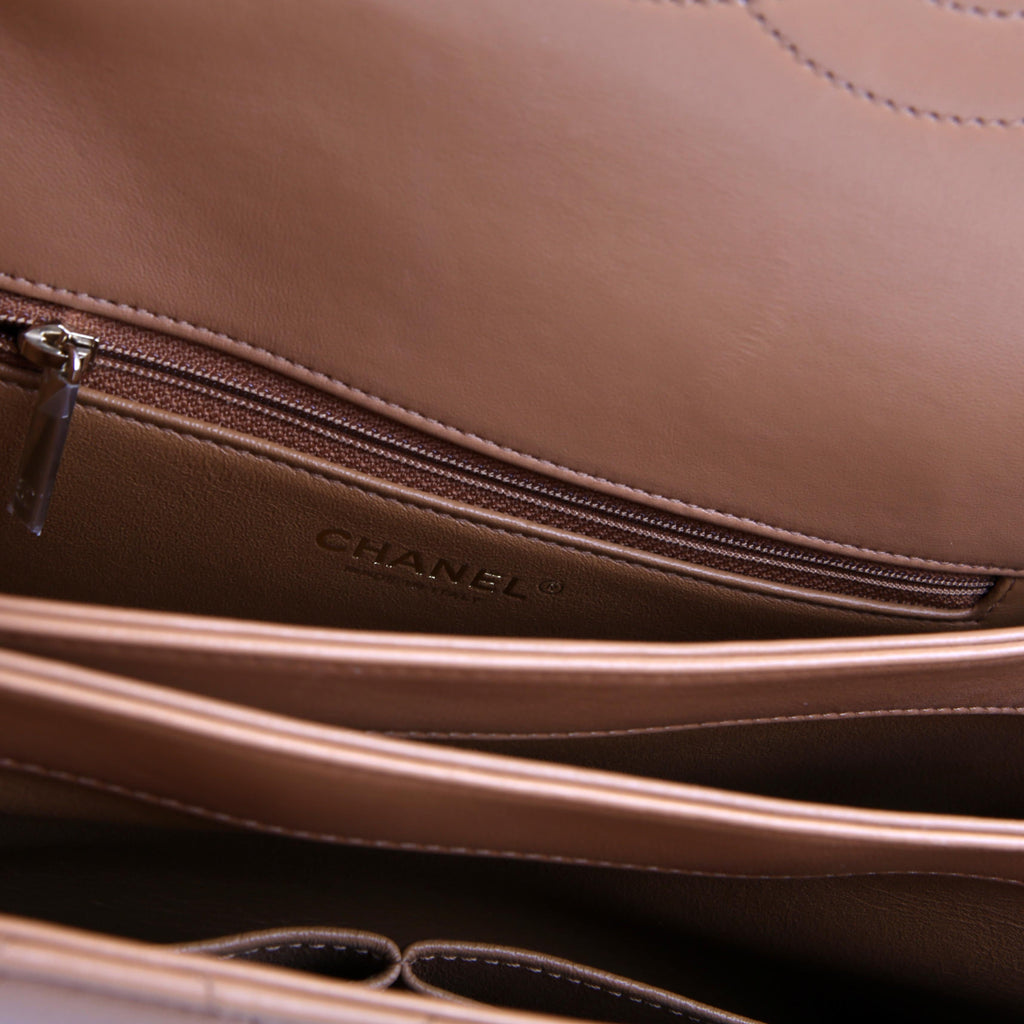 Trendy Top Handle Medium Lambskin 28M Tan