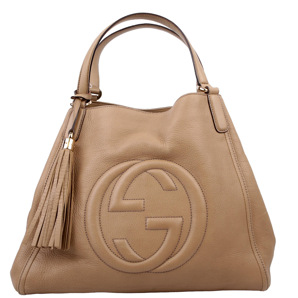 Gucci 282309 Soho Leather Hobo Medium Beige