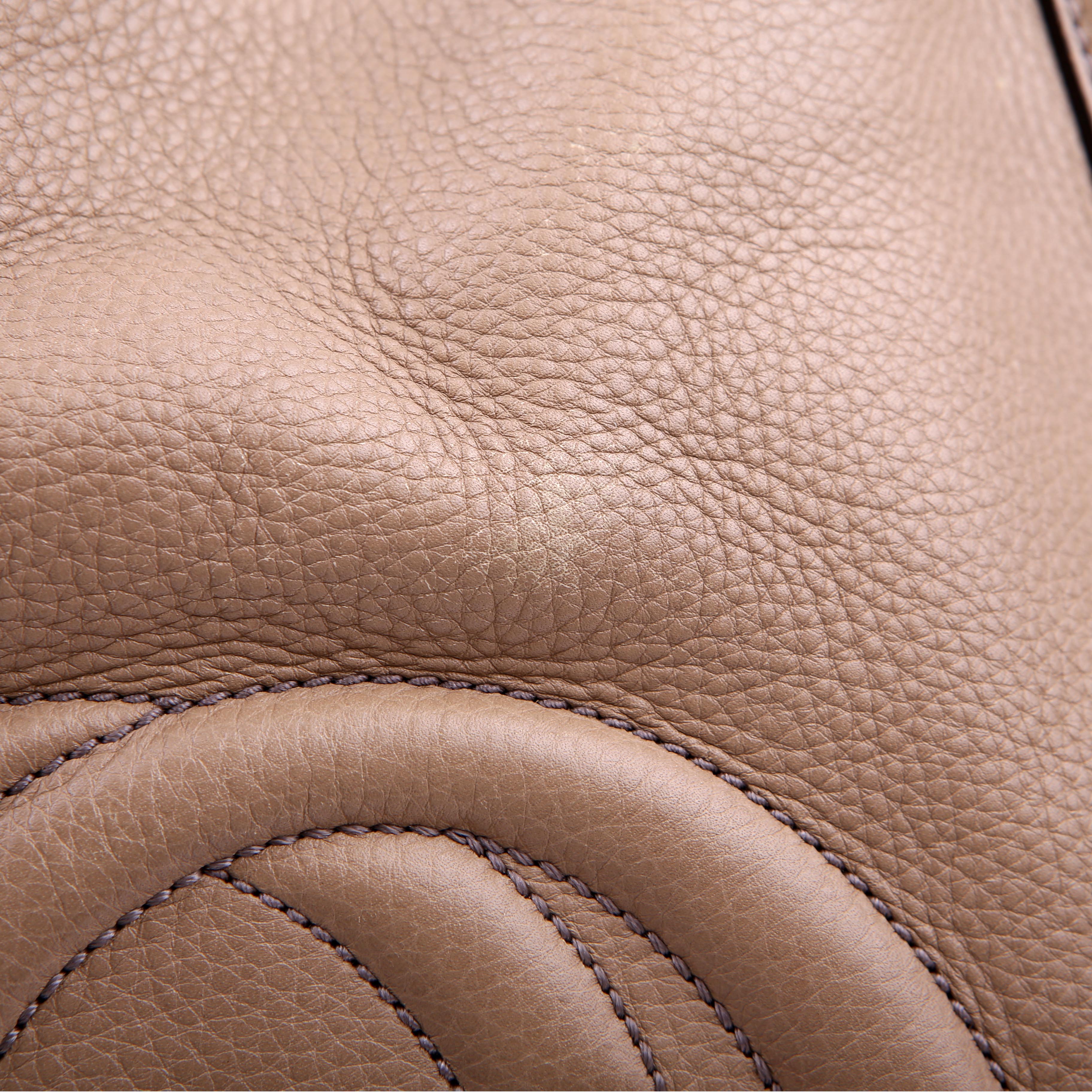 Gucci 282309 Soho Leather Hobo Medium Beige