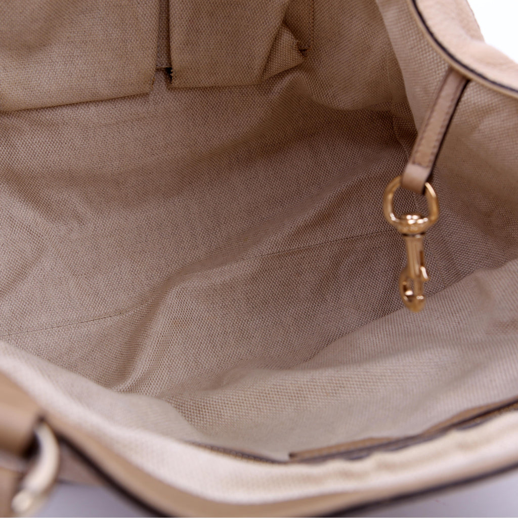 Gucci 282309 Soho Leather Hobo Medium Beige