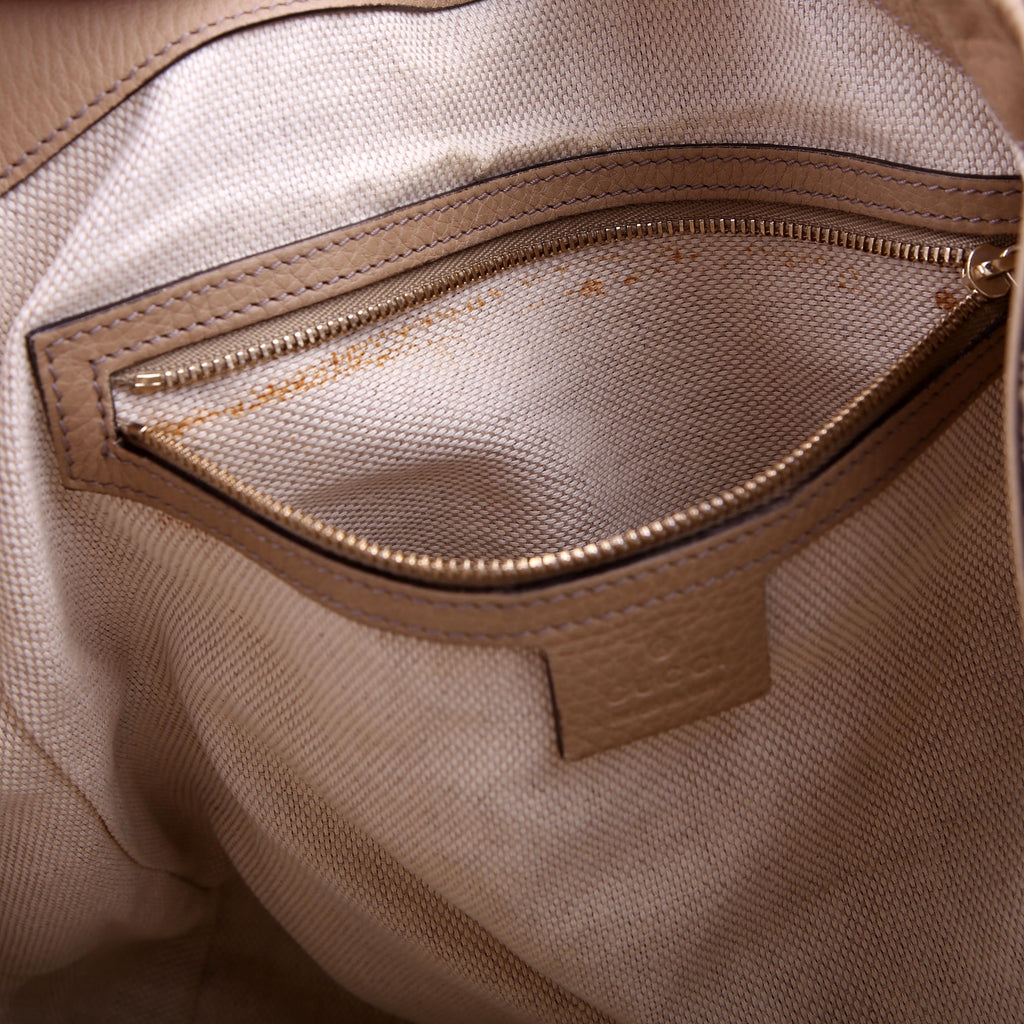 Gucci 282309 Soho Leather Hobo Medium Beige