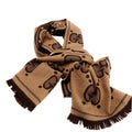 GG Wool Jacquard Scarf Brown
