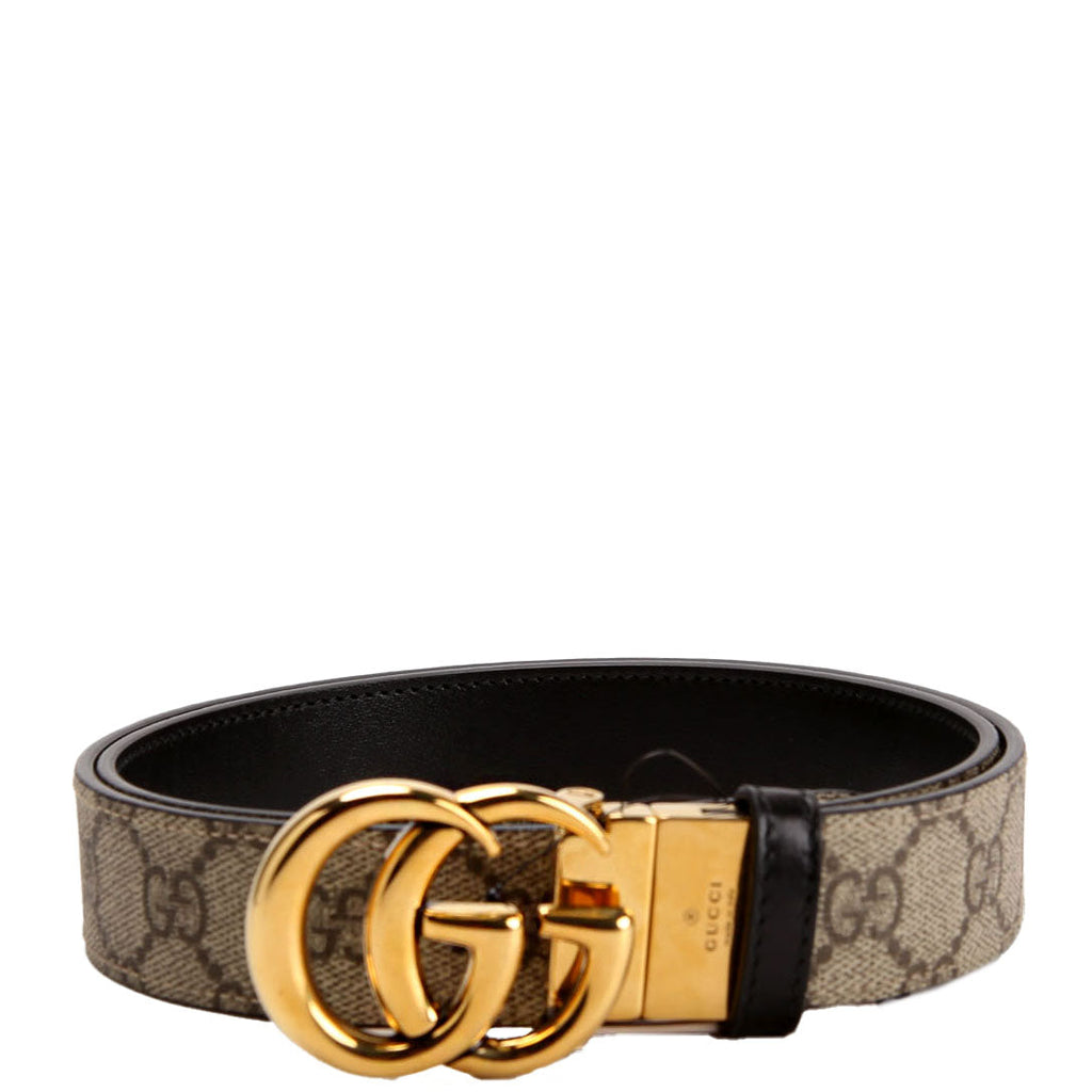 659417 GG Marmont Reversible GG Supreme Leather Belt Size 85/34 Black