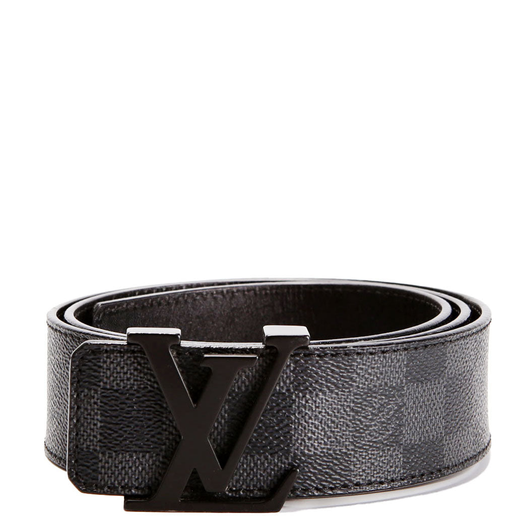 LV Initiales 40MM Reversible Leather/Damier Graphite Belt Size 90/36