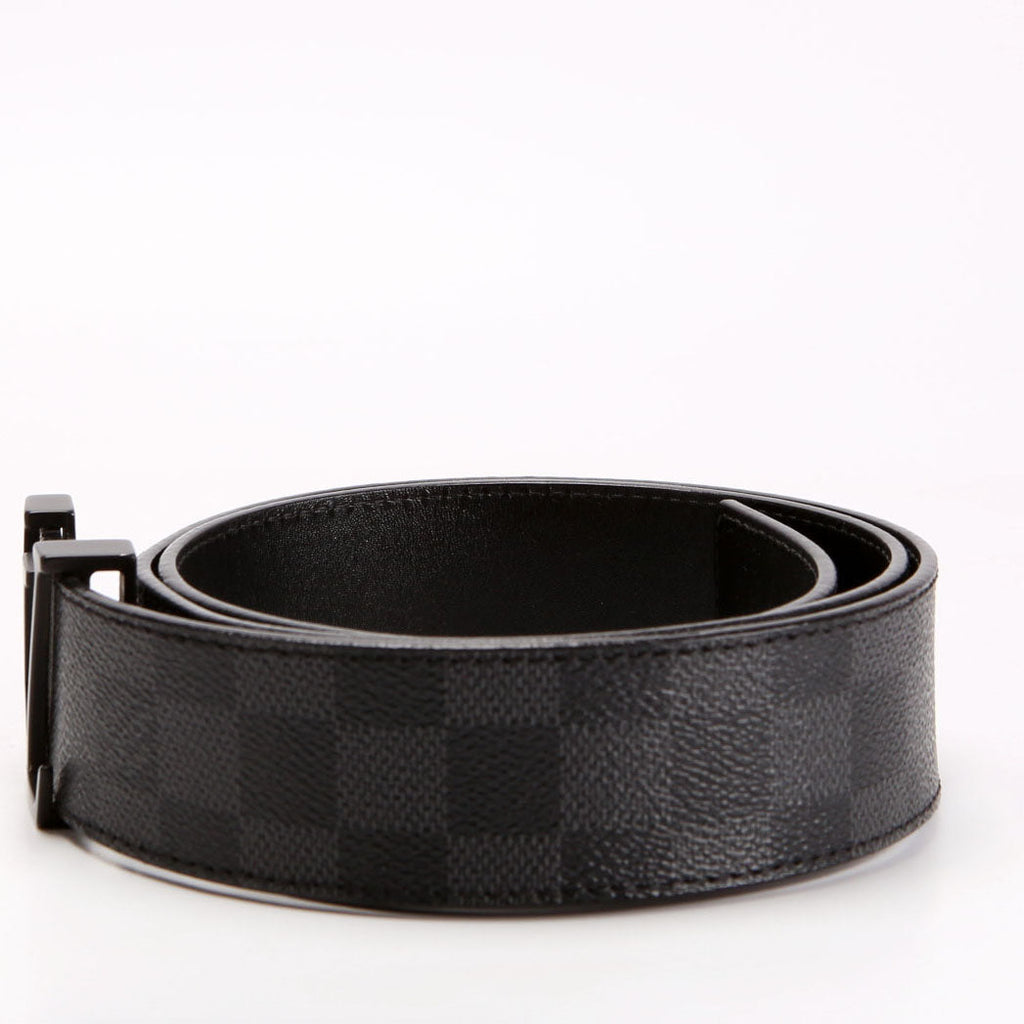 LV Initiales 40MM Reversible Leather/Damier Graphite Belt Size 90/36