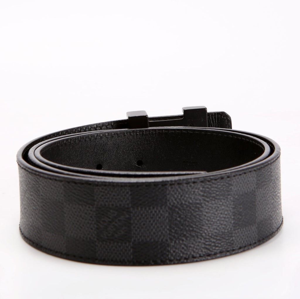 LV Initiales 40MM Reversible Leather/Damier Graphite Belt Size 90/36