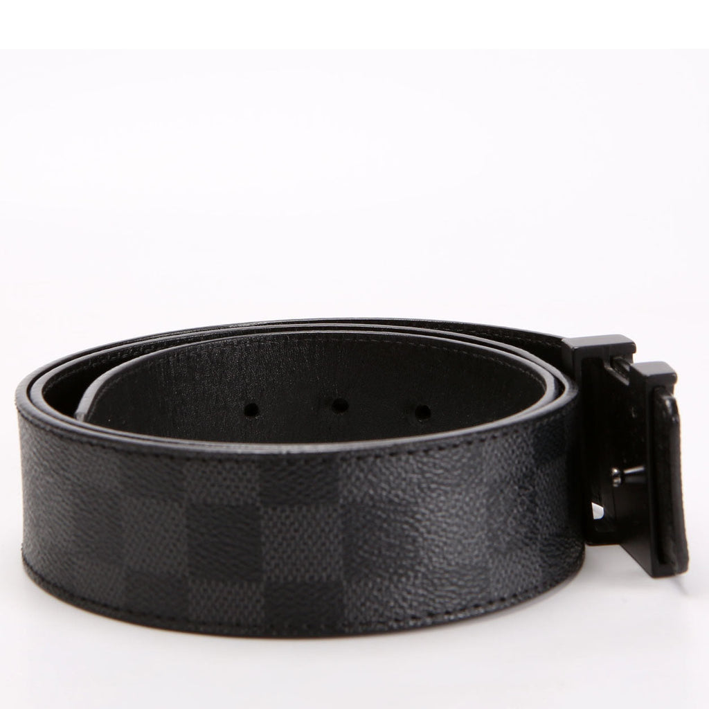 LV Initiales 40MM Reversible Leather/Damier Graphite Belt Size 90/36