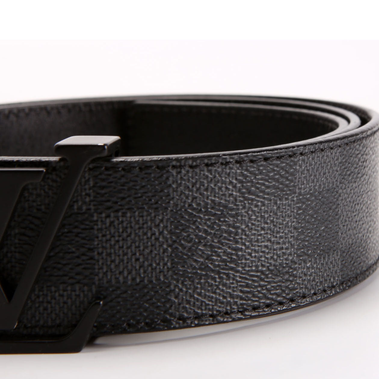LV Initiales 40MM Reversible Leather/Damier Graphite Belt Size 90/36