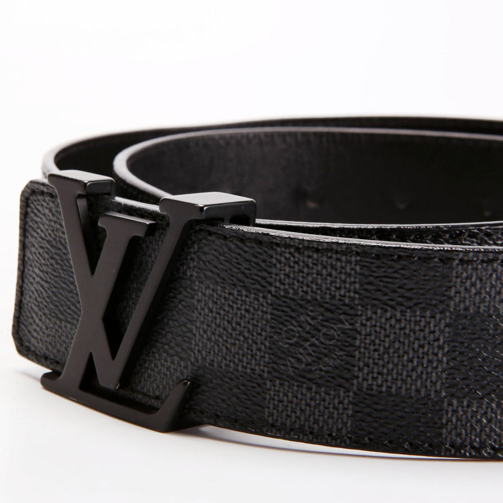 LV Initiales 40MM Reversible Leather/Damier Graphite Belt Size 90/36