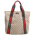 189669 GG Canvas Tote Brown/Beige/Red/Green
