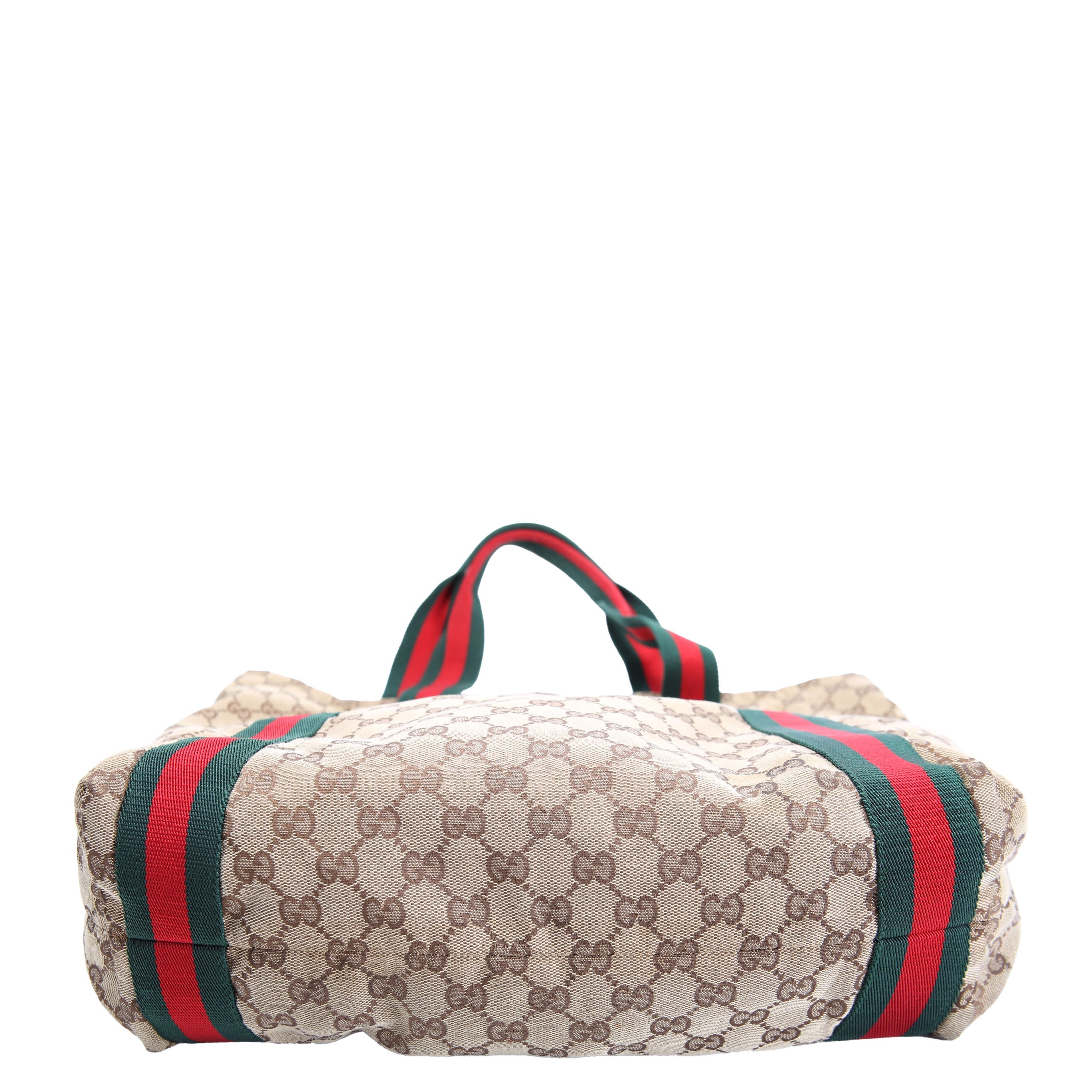 189669 GG Canvas Tote Brown/Beige/Red/Green