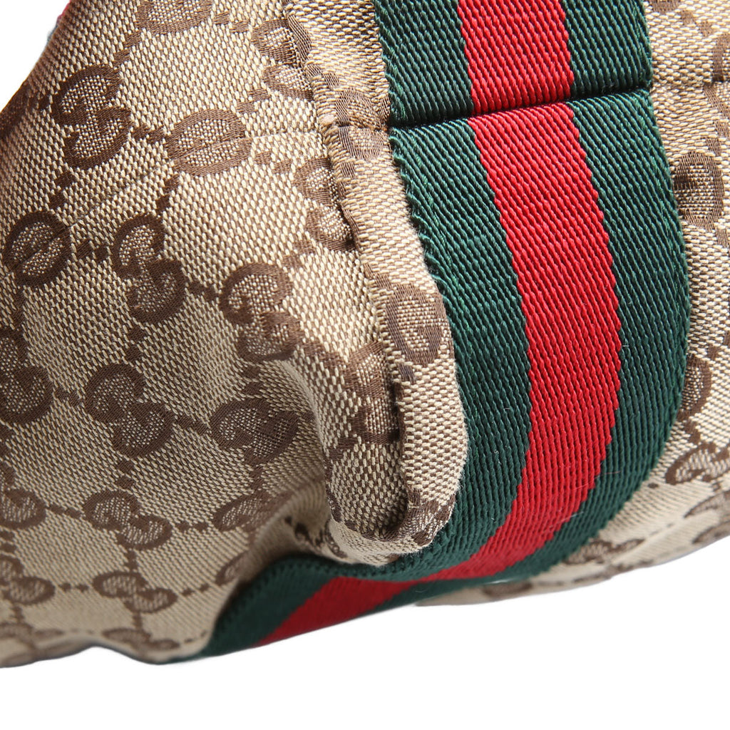 189669 GG Canvas Tote Brown/Beige/Red/Green