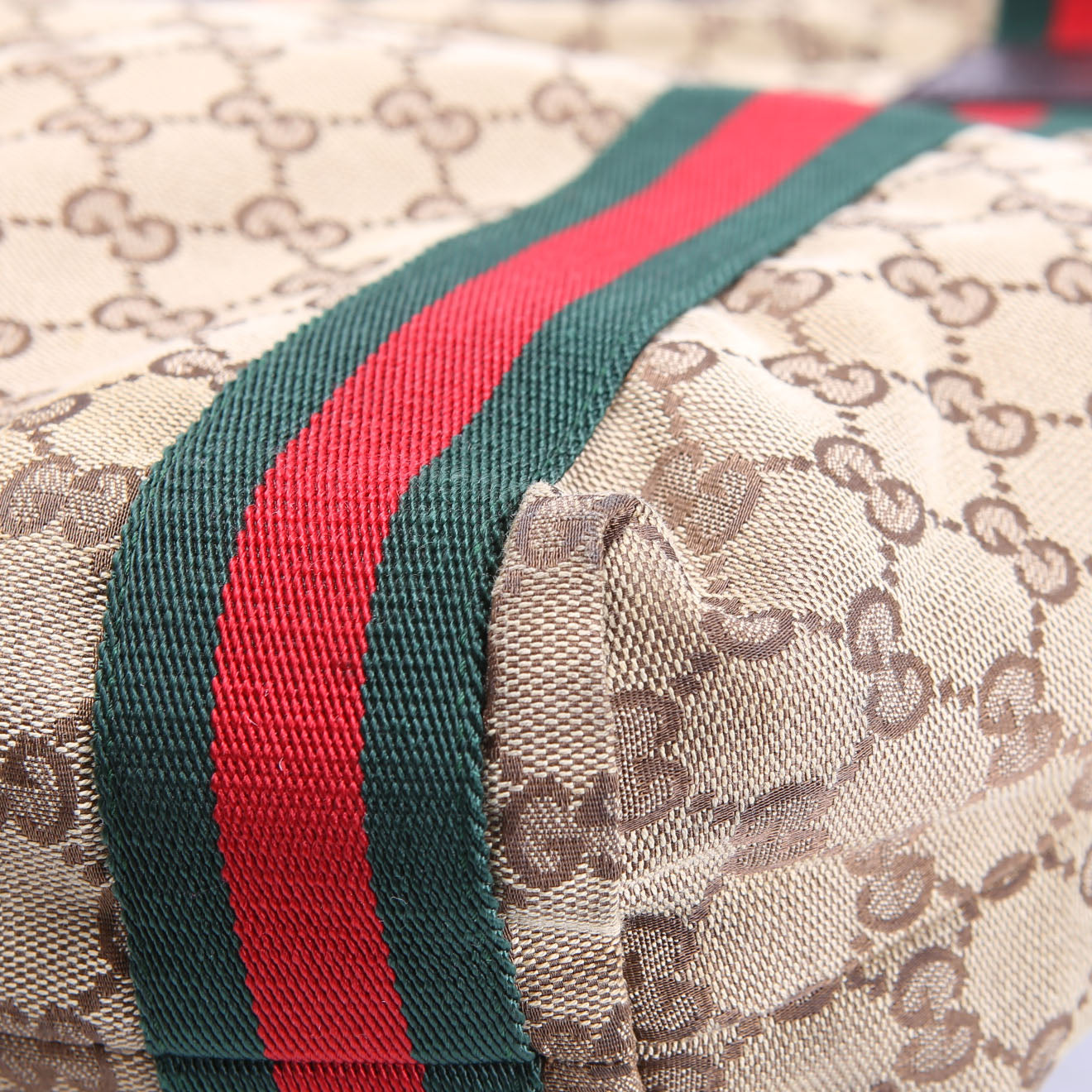 189669 GG Canvas Tote Brown/Beige/Red/Green