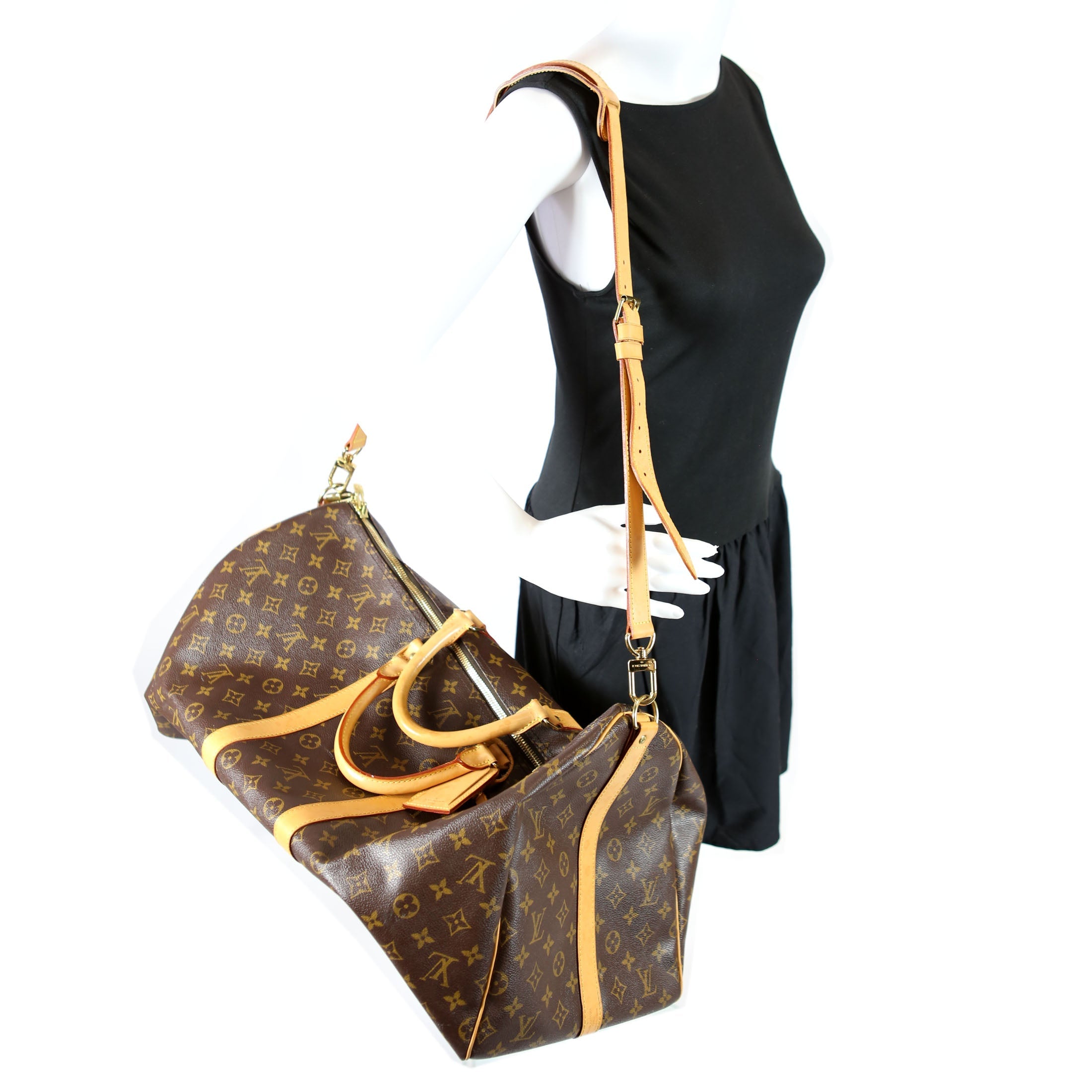 Keepall 55 Monogram Bandouliere Brown